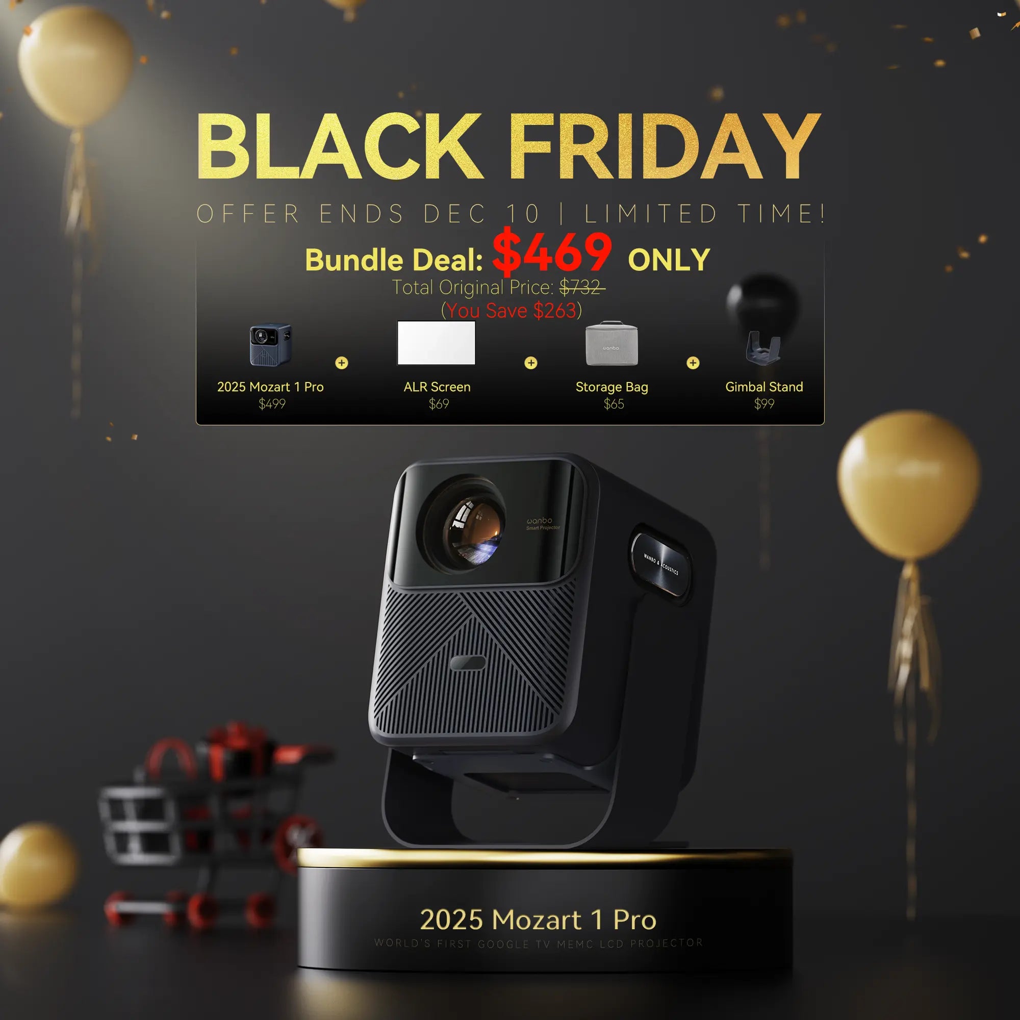 2025 Mozart 1 Pro New Bndle: World's 1st Google TV MEMC Projector