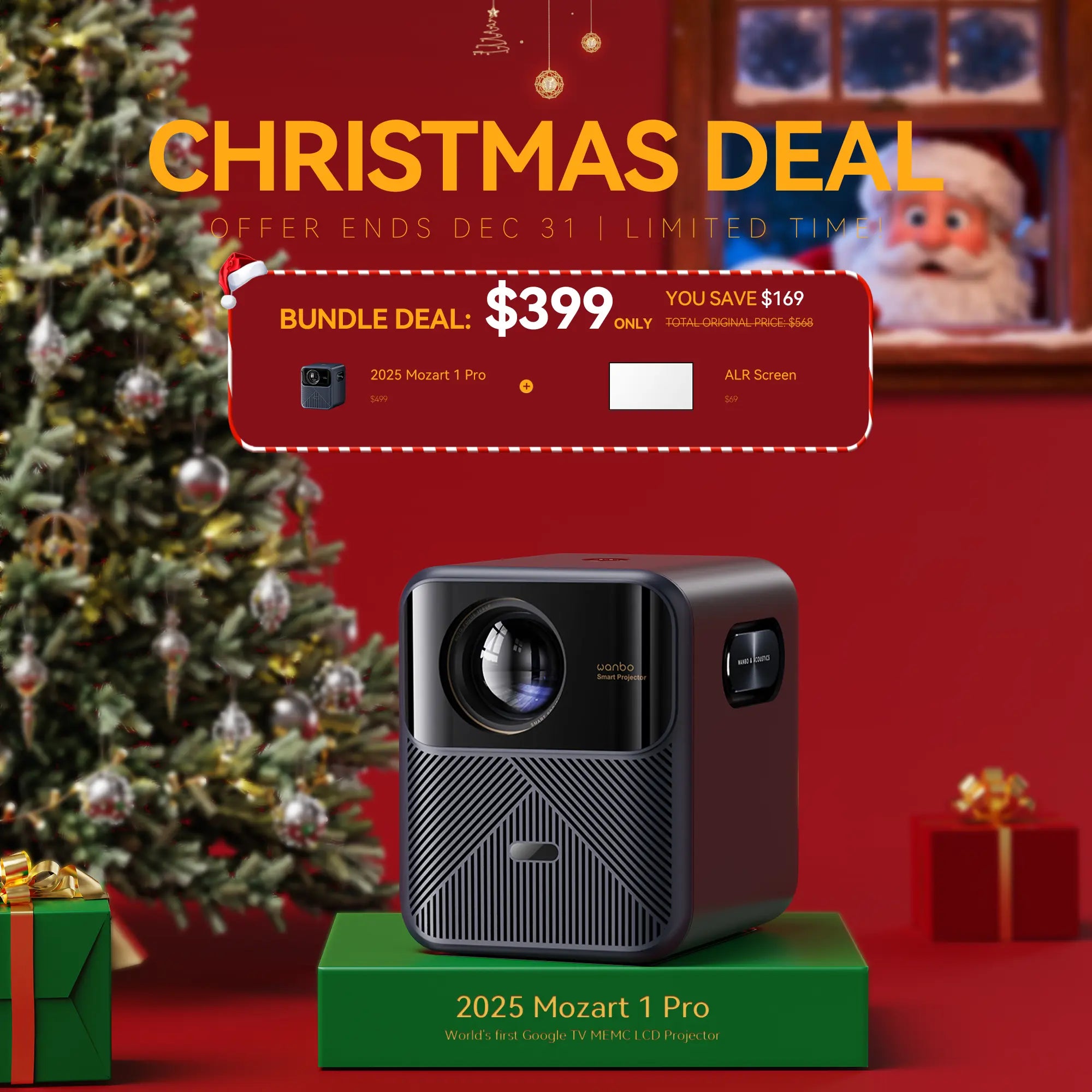 Wanbo 2025 Mozart 1 Pro|World's 1st Google TV MEMC Projector|1200ANSI|HDR10 Product vendor