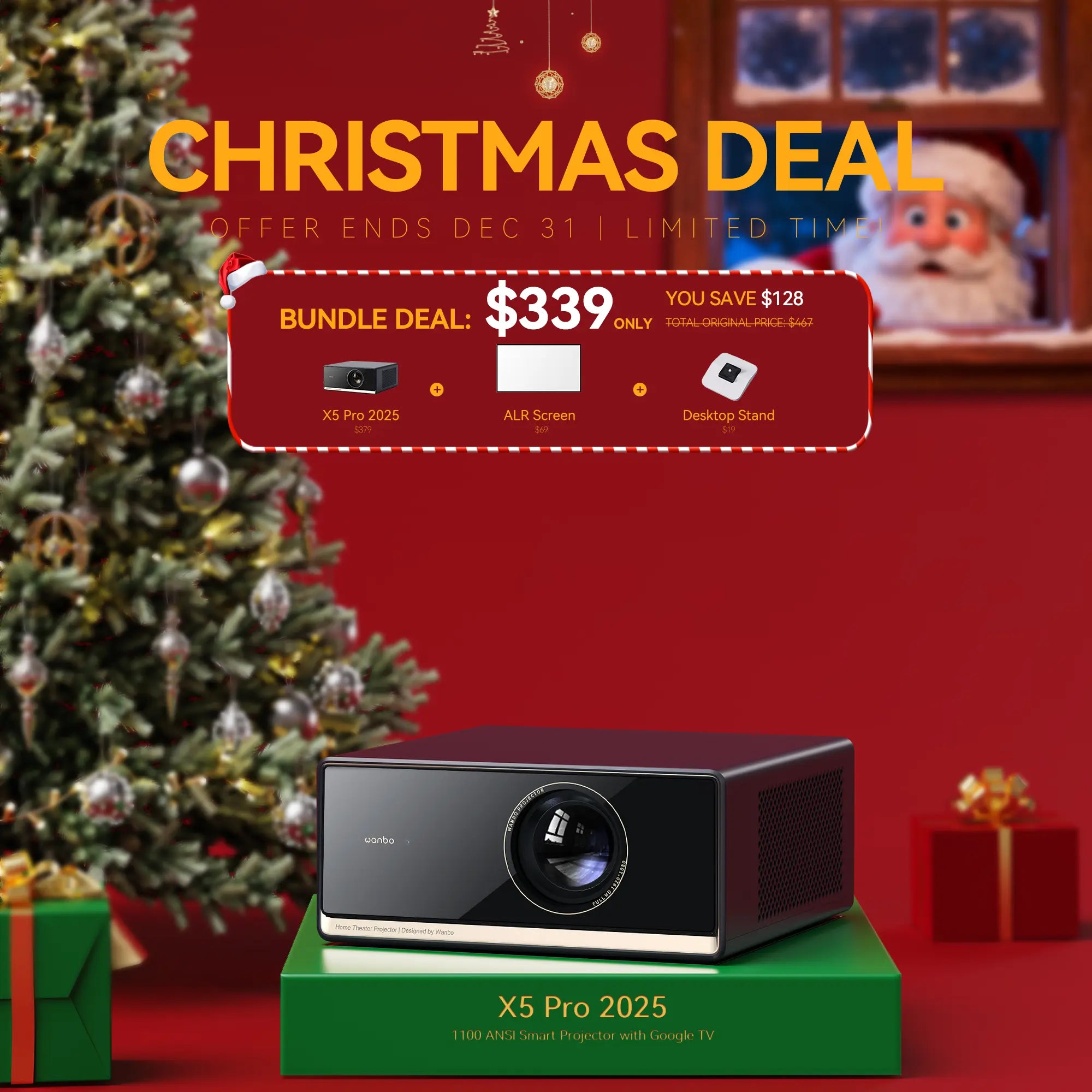 Wanbo X5 Pro 2025 1100 ANSI Smart Projector With Google TV Product vendor