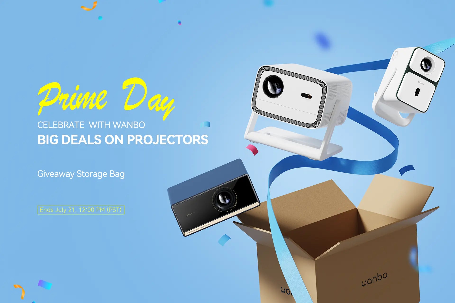 Wanbo Prime Day Sale - Limited-time deals on high-performance projectors with free storage bag giveaway. Offer ends July 21 at 12 PM PST.