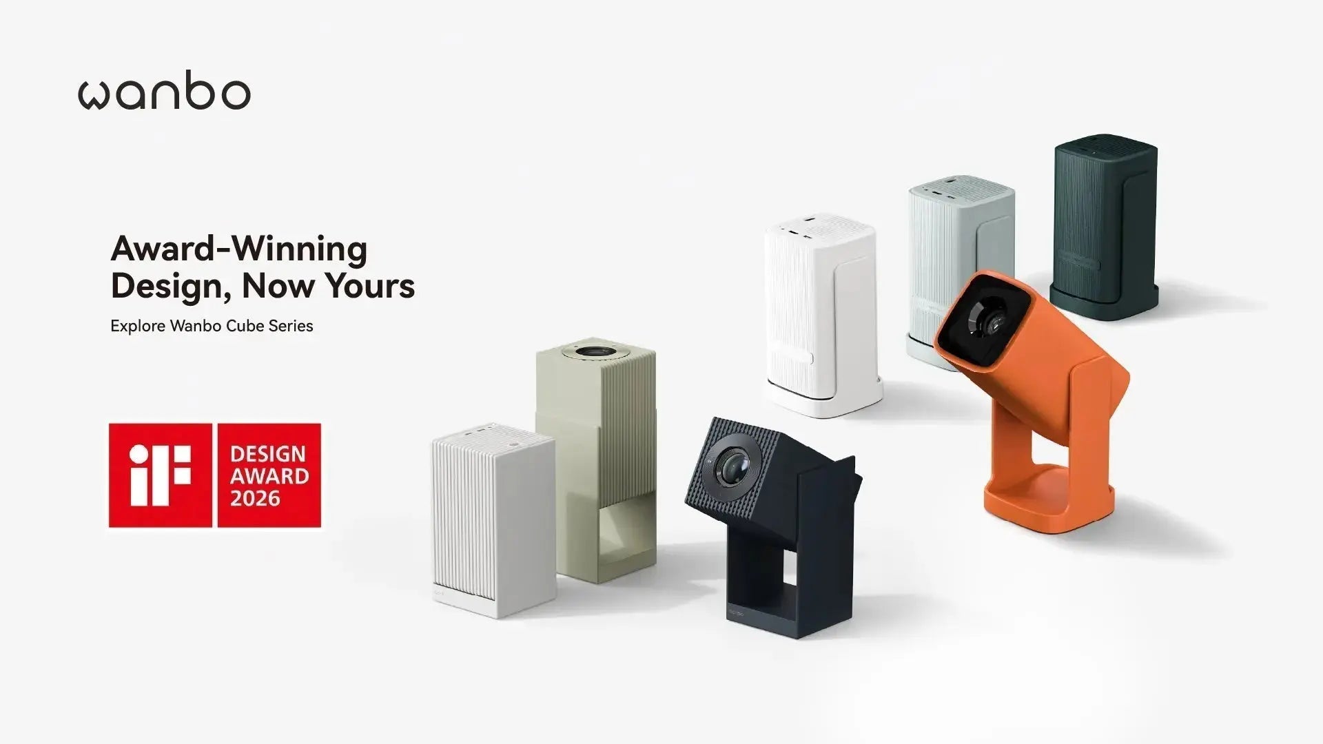 Wanbo Cube 1 ホワイト Wanbo Cube 1: Portable Android TV 11 Projector with 360° Gimbal