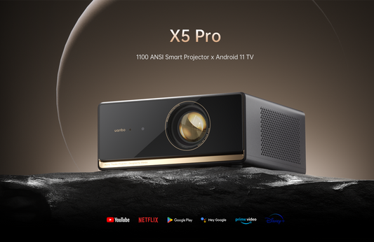 Wanbo X5 Pro Projector: 1100 ANSI Lumens Android TV 11 Home Cinema Support 4K Decoding