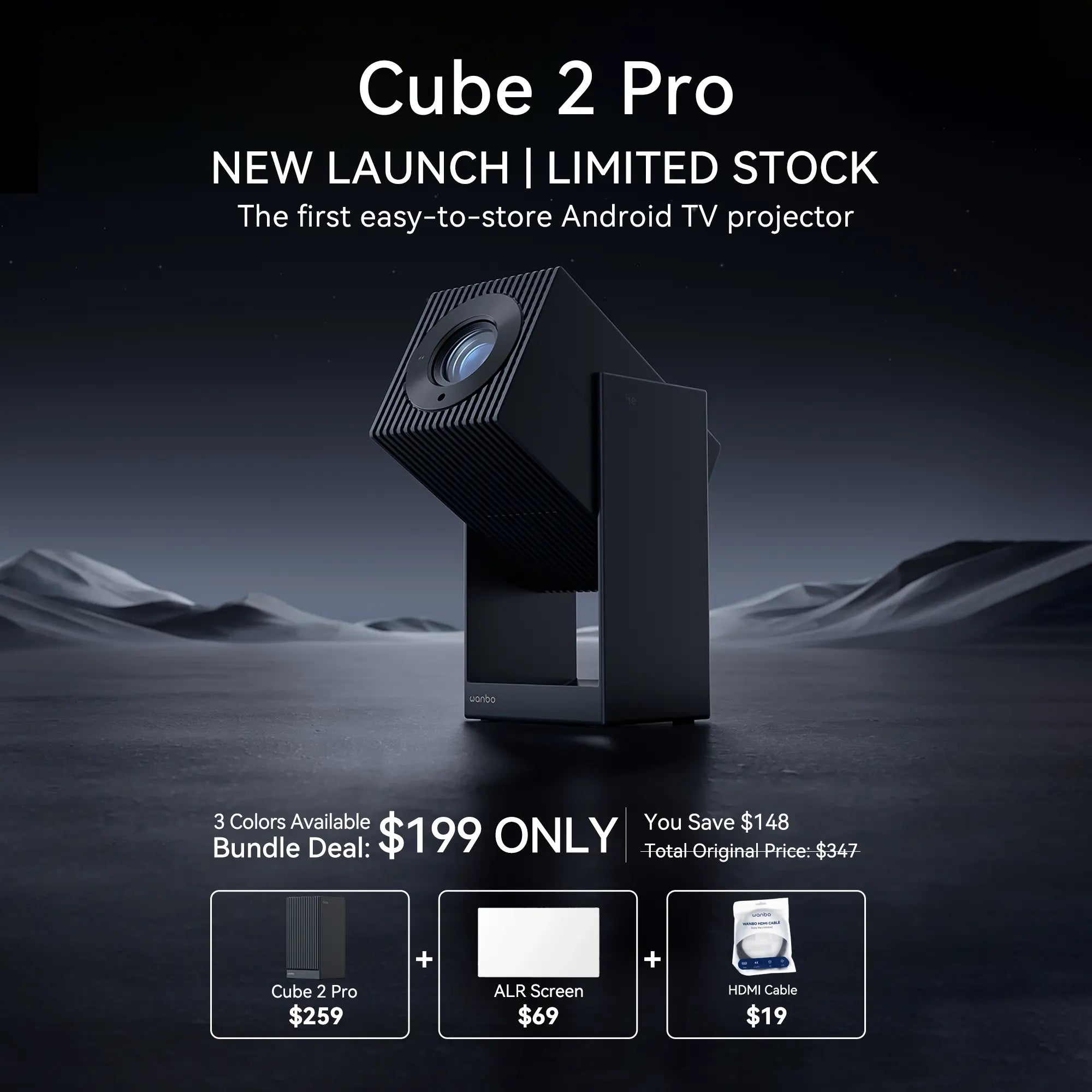 Wanbo Cube 2 Pro Projector | ToF Auto-Focus & All-in-One 1080P Smart Projector Product vendor