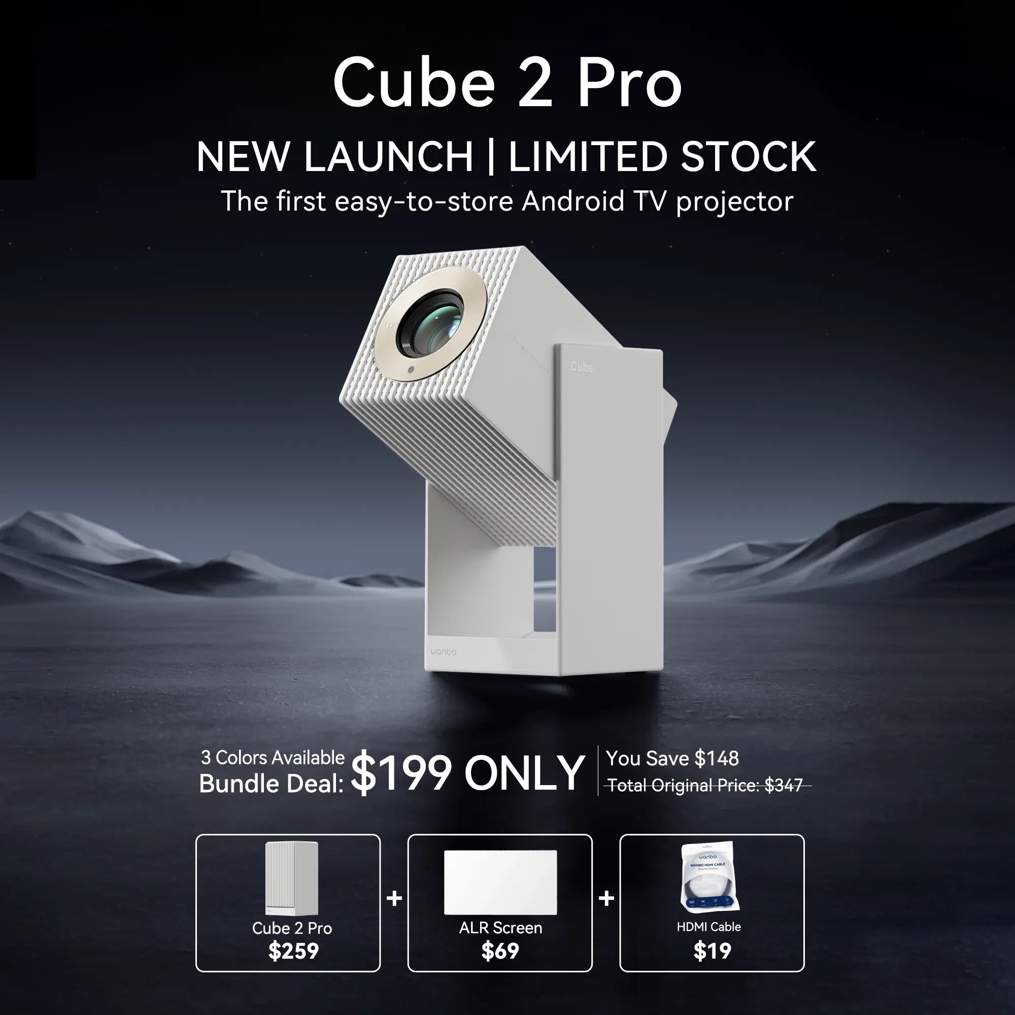 Wanbo Cube 2 Pro Projector | ToF Auto-Focus & All-in-One 1080P Smart Projector Product vendor