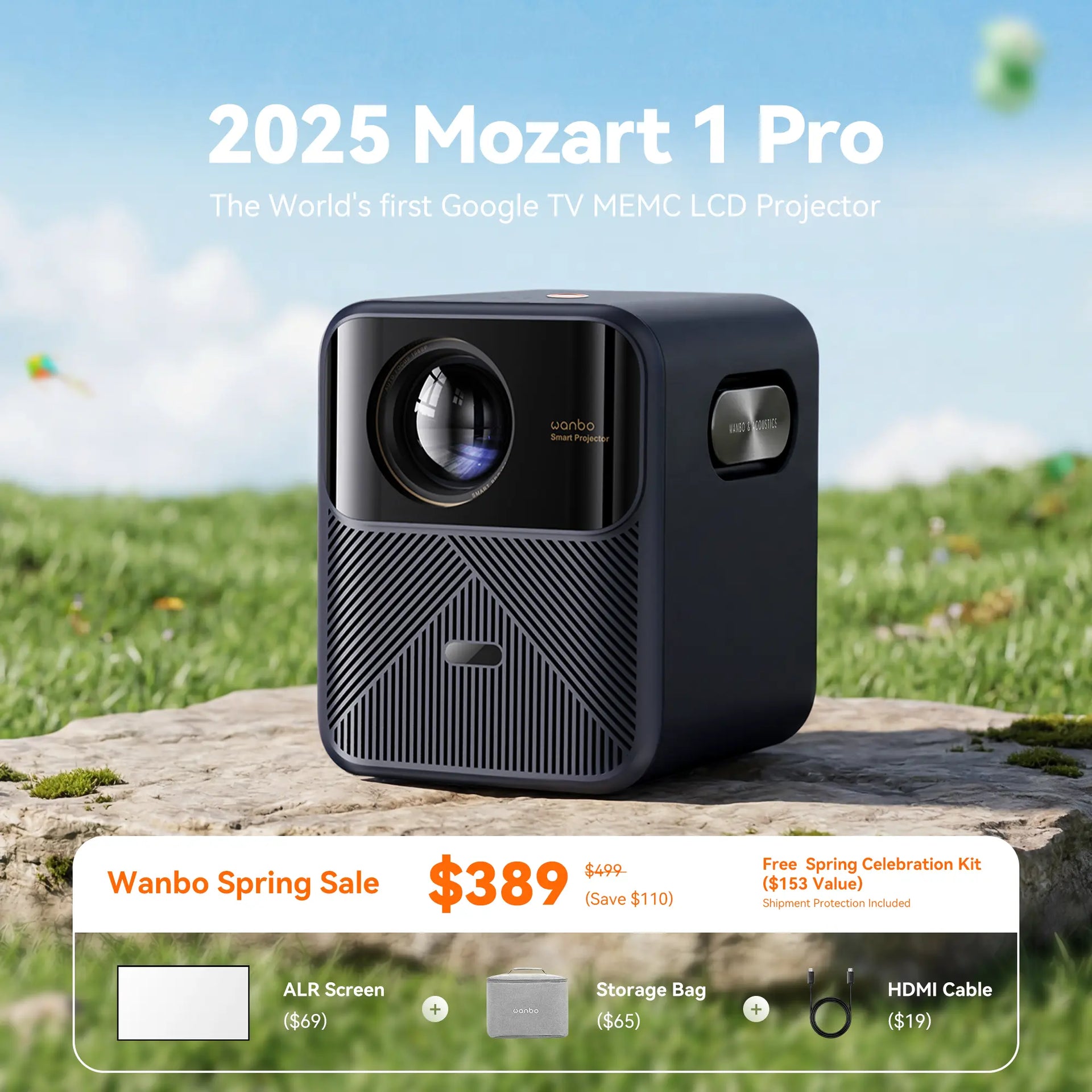 2025 Mozart 1 Pro New: World's 1st Google TV MEMC Projector with