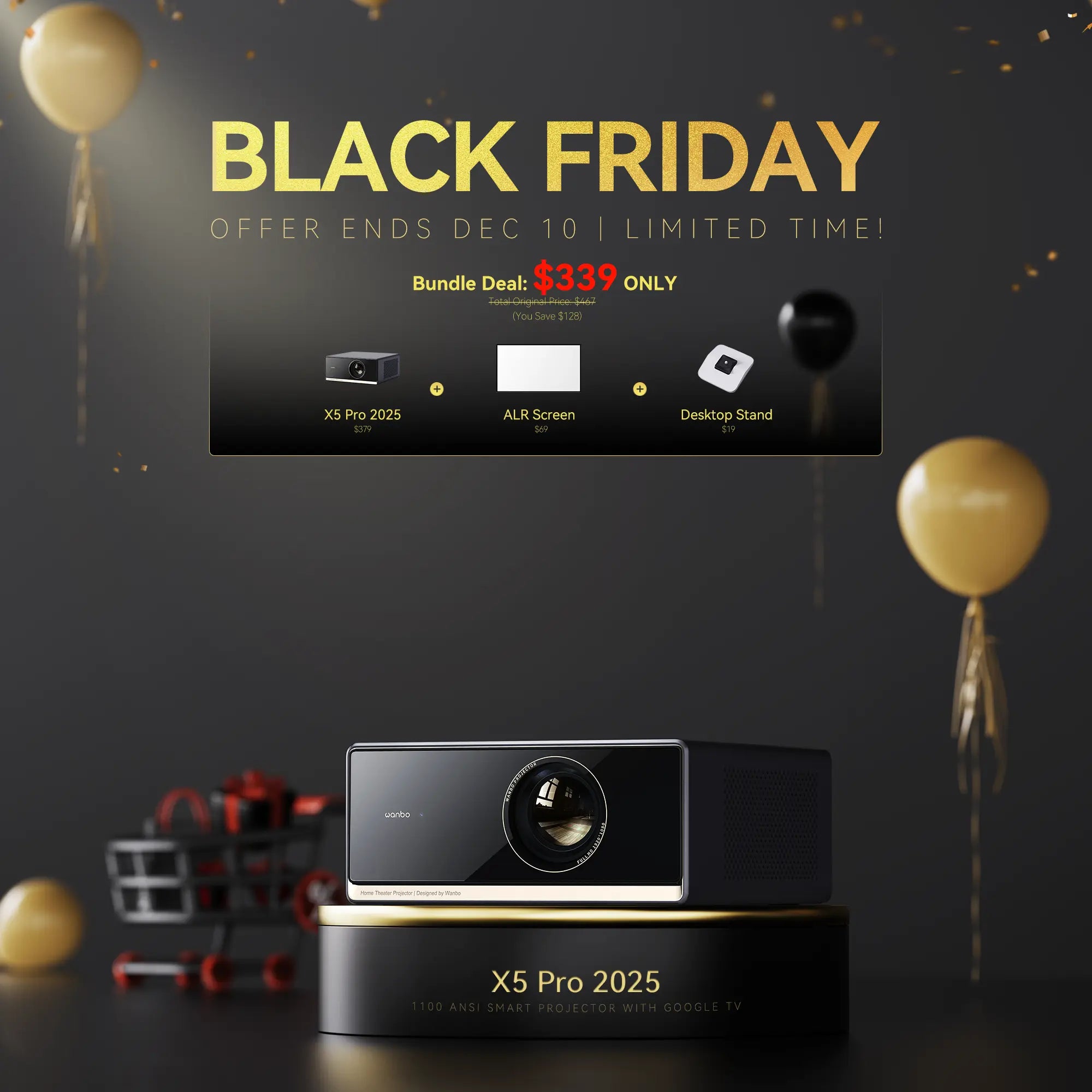 Wanbo X5 Pro 2025 1100 ANSI Smart Projector With Google TV Product vendor