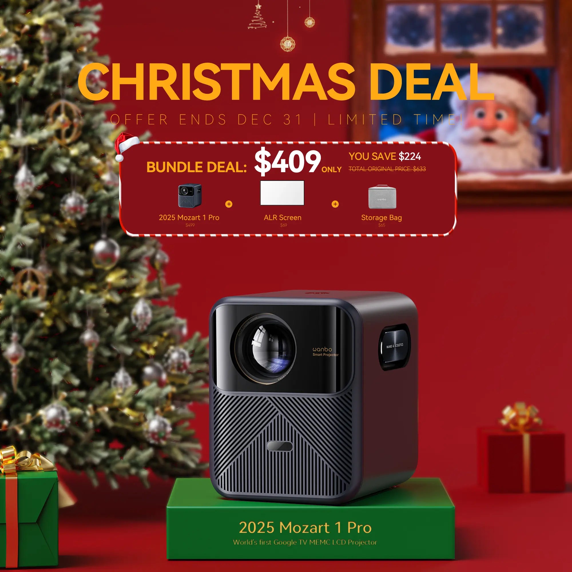 Wanbo 2025 Mozart 1 Pro|World's 1st Google TV MEMC Projector|1200ANSI|HDR10 Product vendor