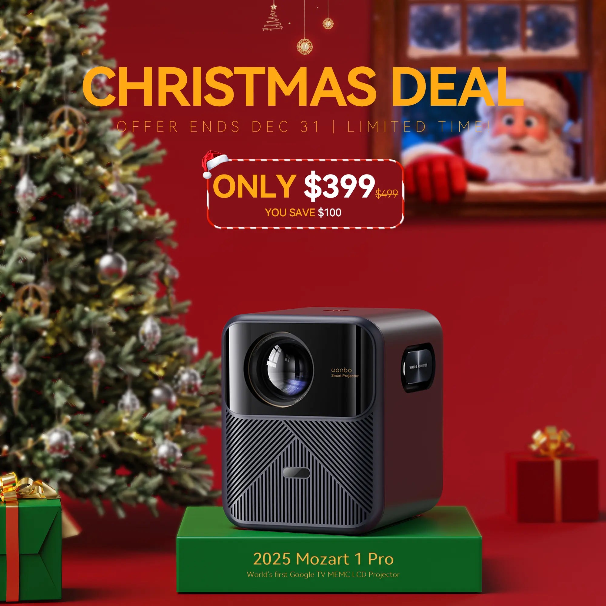 Wanbo 2025 Mozart 1 Pro|World's 1st Google TV MEMC Projector|1200ANSI|HDR10 Product vendor