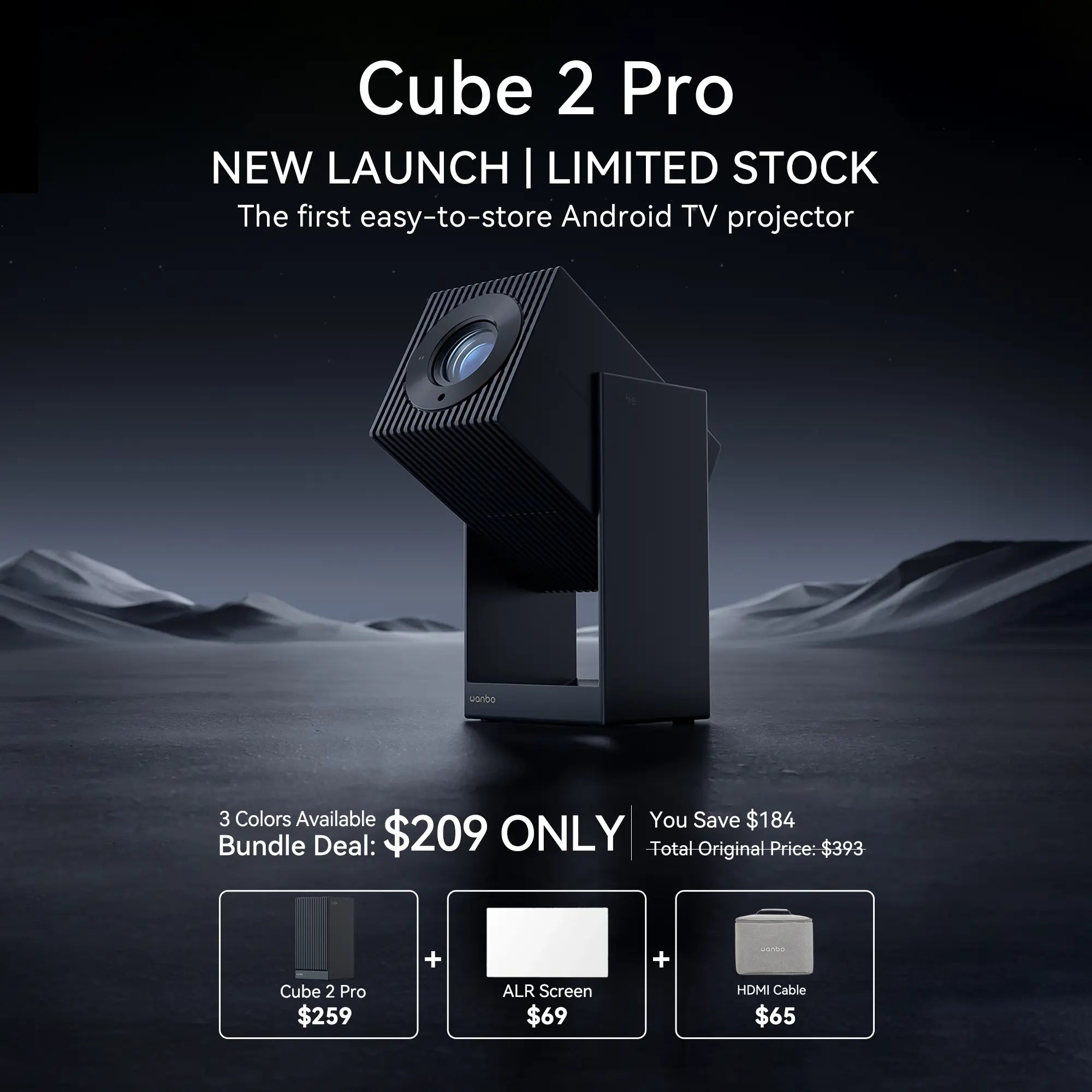 Wanbo Cube 2 Pro Projector | ToF Auto-Focus & All-in-One 1080P Smart Projector Product vendor