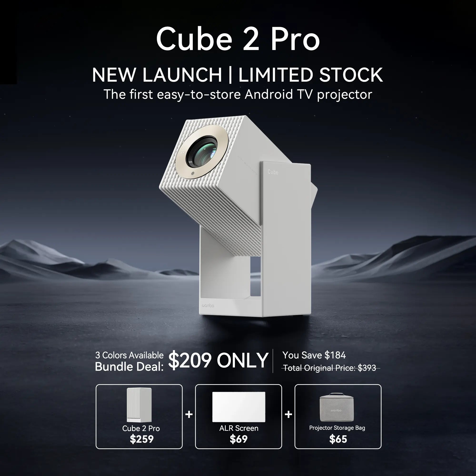 Wanbo Cube 2 Pro Projector | ToF Auto-Focus & All-in-One 1080P Smart Projector Product vendor