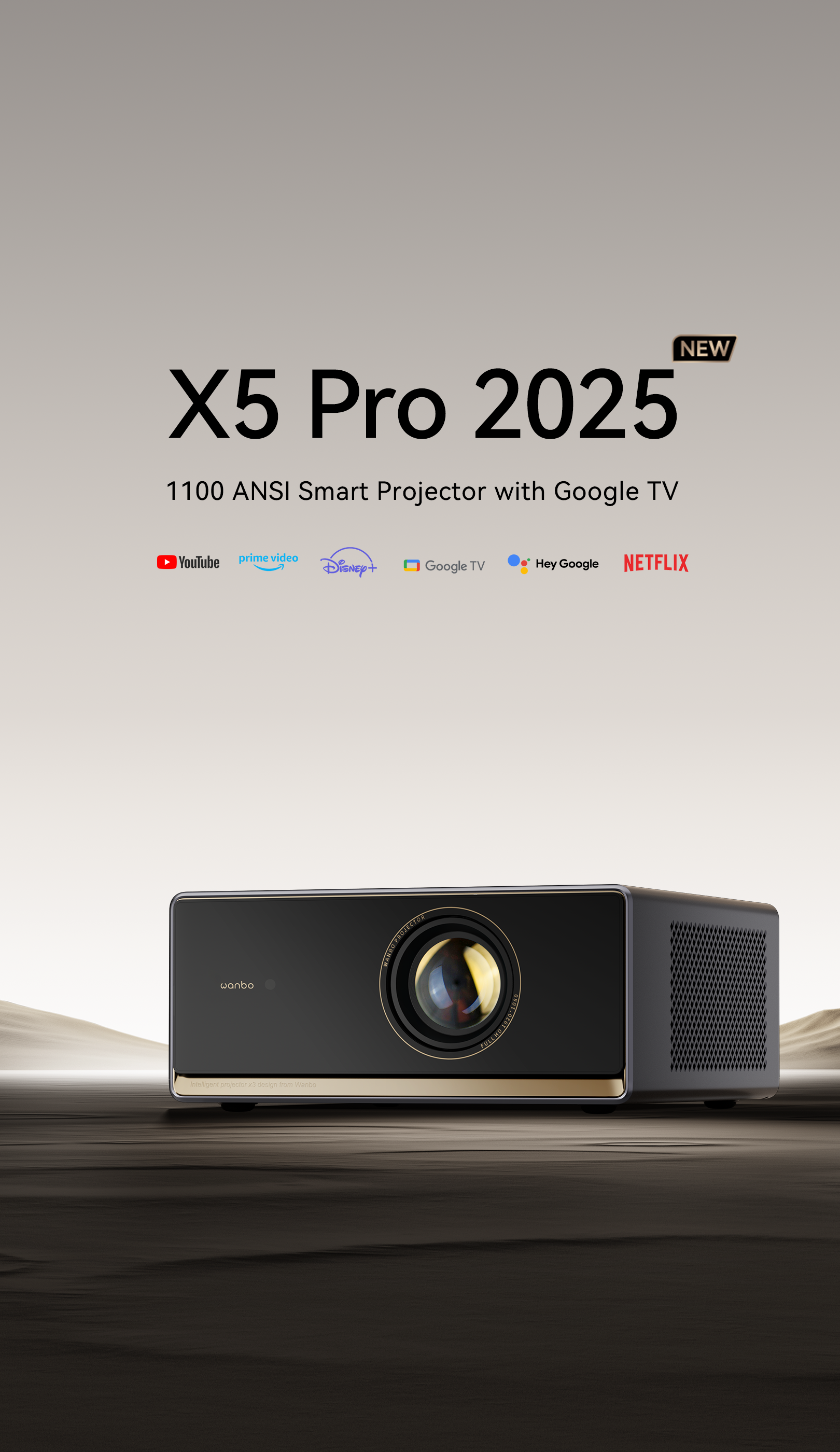 Wanbo X5 Pro 2025: 1100 ANSI Lumens Smart Google TV Projector, Your Ul Wanbo X5 Pro 2025: 1100 ANSI Lumens Smart Google TV Projector, Your Ul