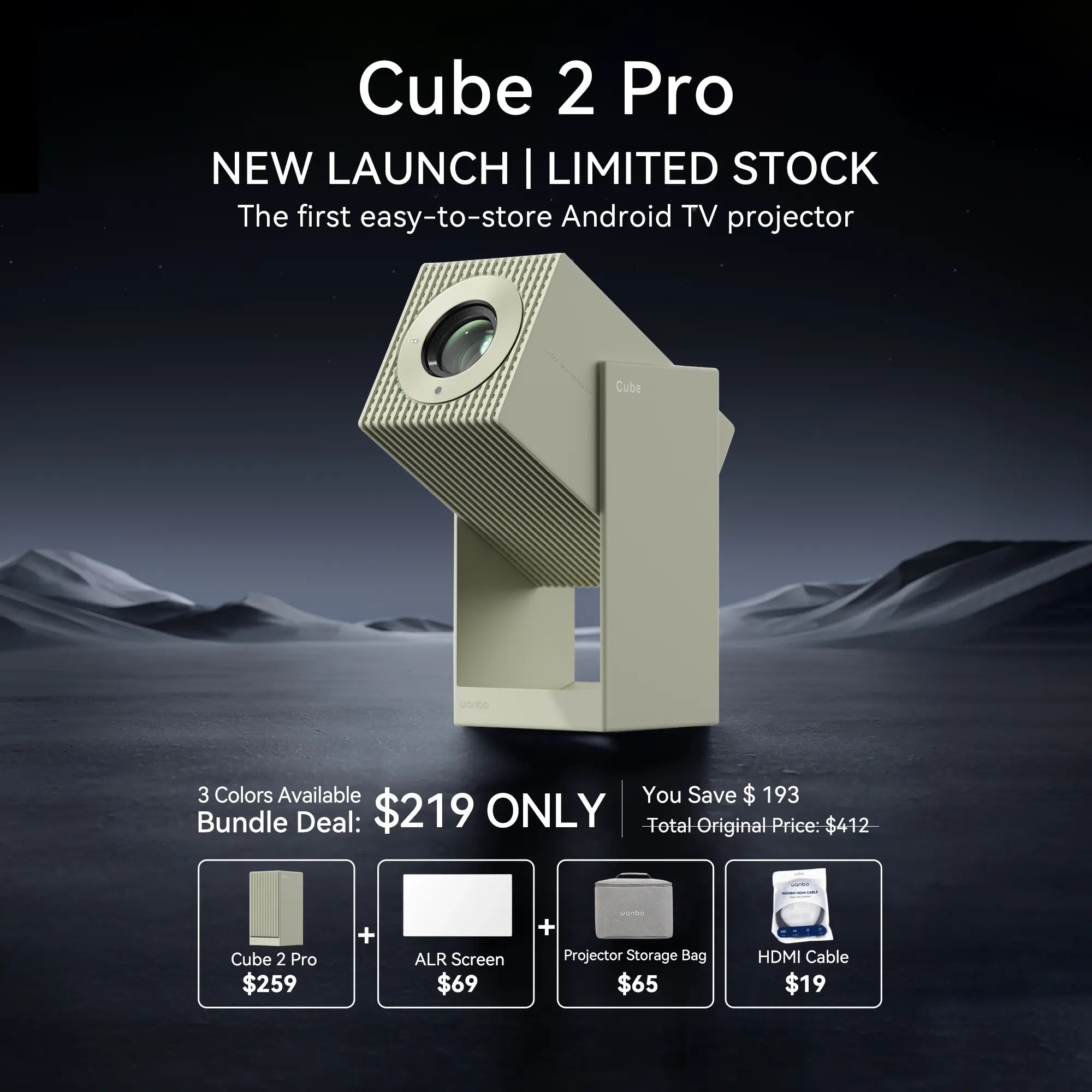 Wanbo Cube 2 Pro Projector | ToF Auto-Focus & All-in-One 1080P Smart Projector Product vendor