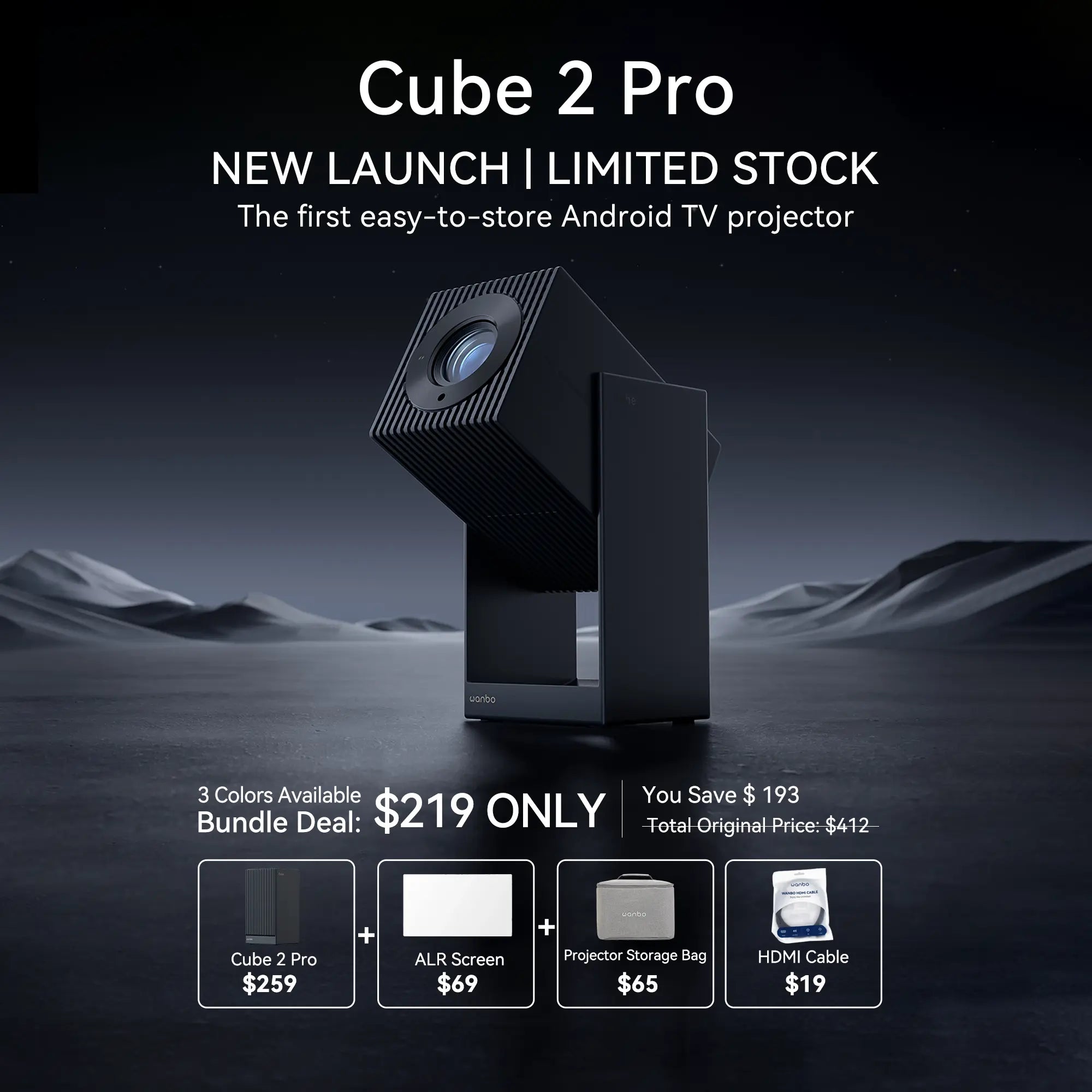 Wanbo Cube 2 Pro Projector | ToF Auto-Focus & All-in-One 1080P Smart Projector Product vendor