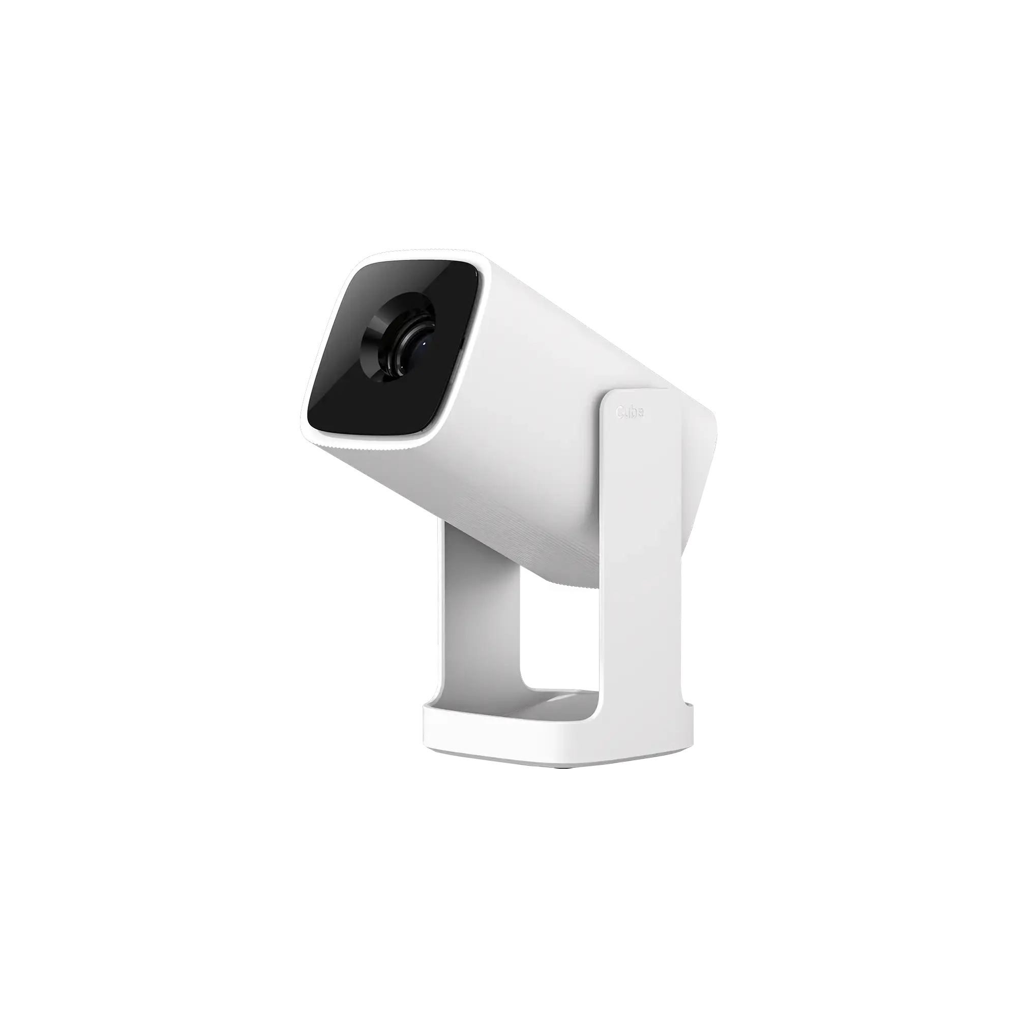 Wanbo Cube 1 Smart Android TV Projector in Alpine White with 360° Rotating Gimbal Stand