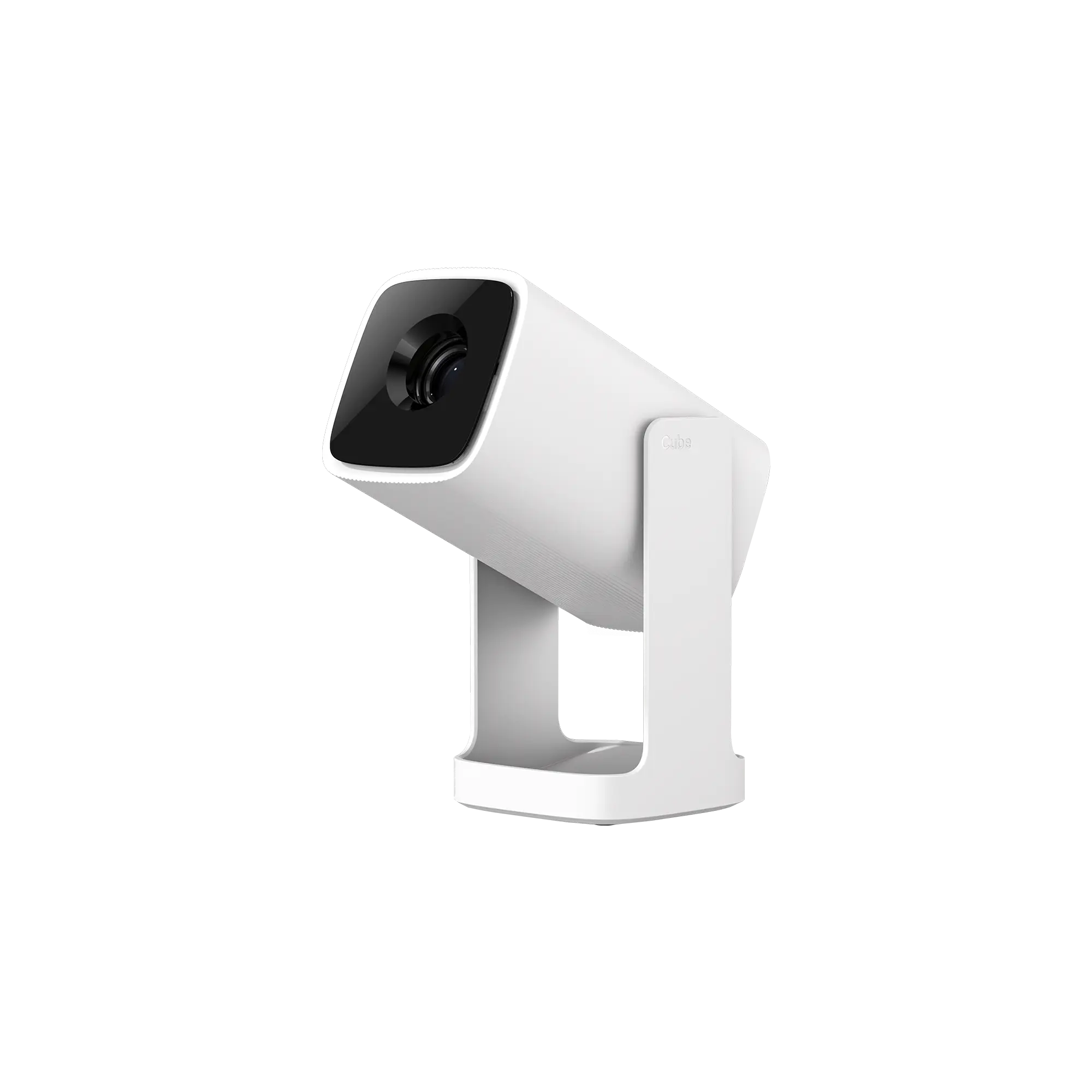 Wanbo Cube 1 Smart Android TV Projector in Alpine White with 360° Rotating Gimbal Stand