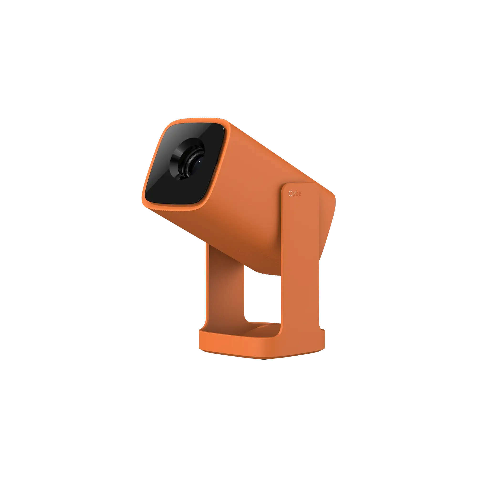 Wanbo Cube 1 Smart Android TV Projector in Canyon Orange with 360° Rotating Gimbal Stand