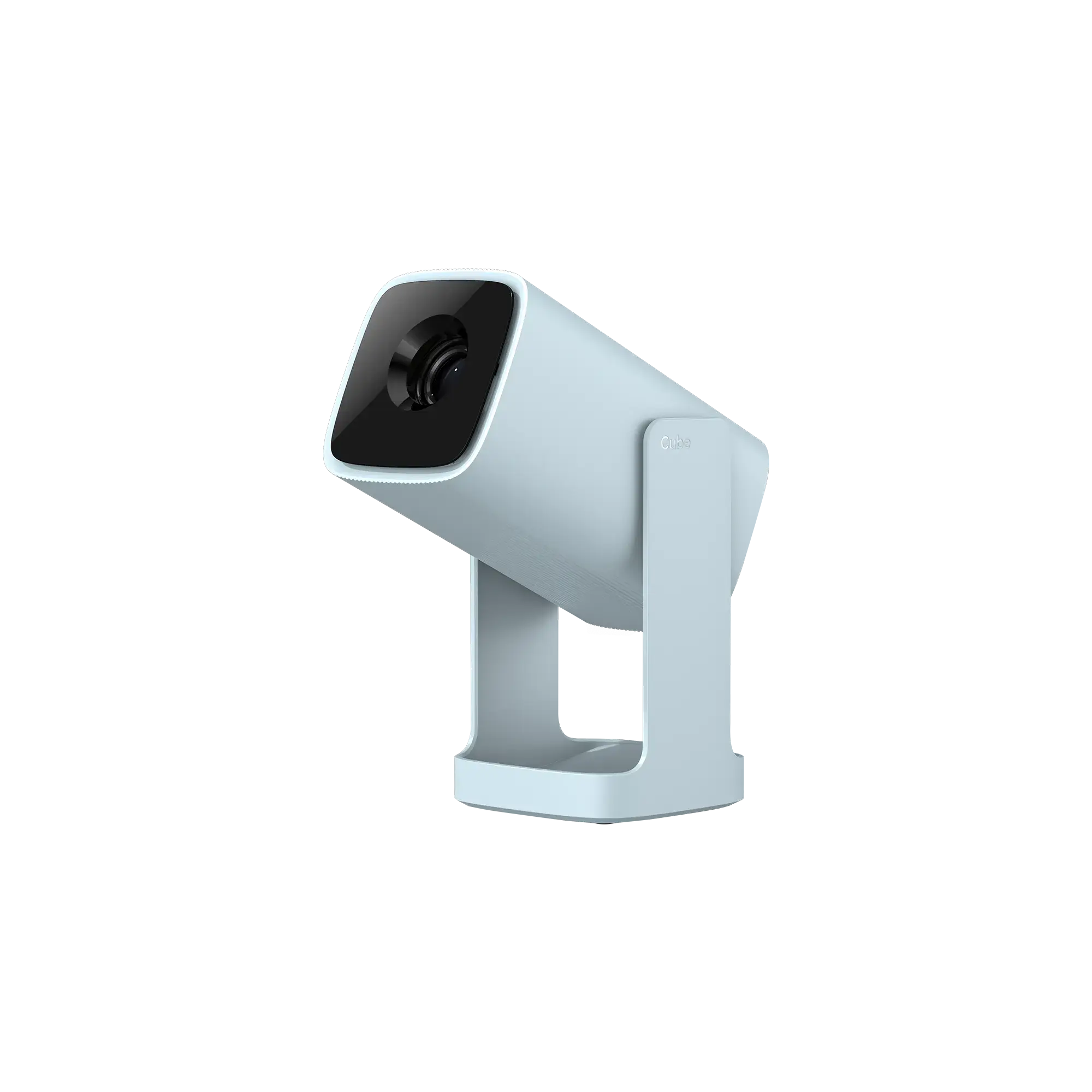 Wanbo Cube 1 Smart Android TV Projector in Sky Blue with 360° Rotating Gimbal Stand