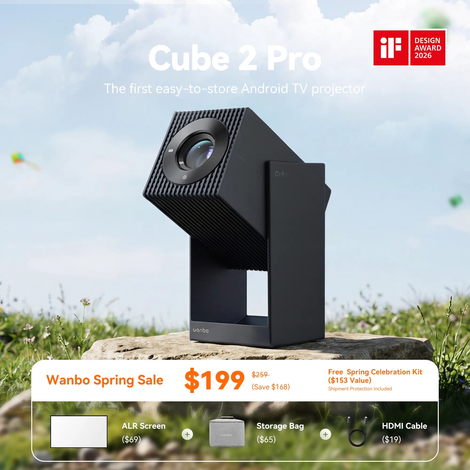 Wanbo Cube 2 Pro Projector | ToF Auto-Focus & All-in-One 1080P Smart Projector Product vendor