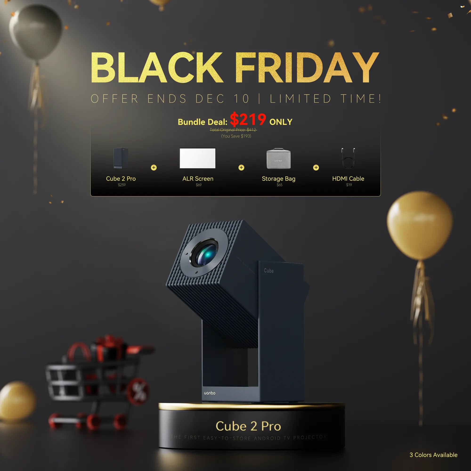 Wanbo Cube 2 Pro Projector | ToF Auto-Focus & All-in-One 1080P Smart Projector Product vendor