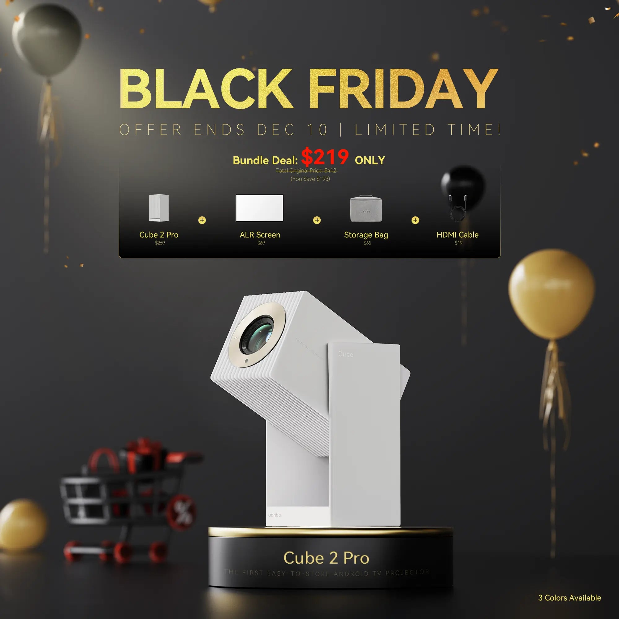 Wanbo Cube 2 Pro Projector | ToF Auto-Focus & All-in-One 1080P Smart Projector Product vendor