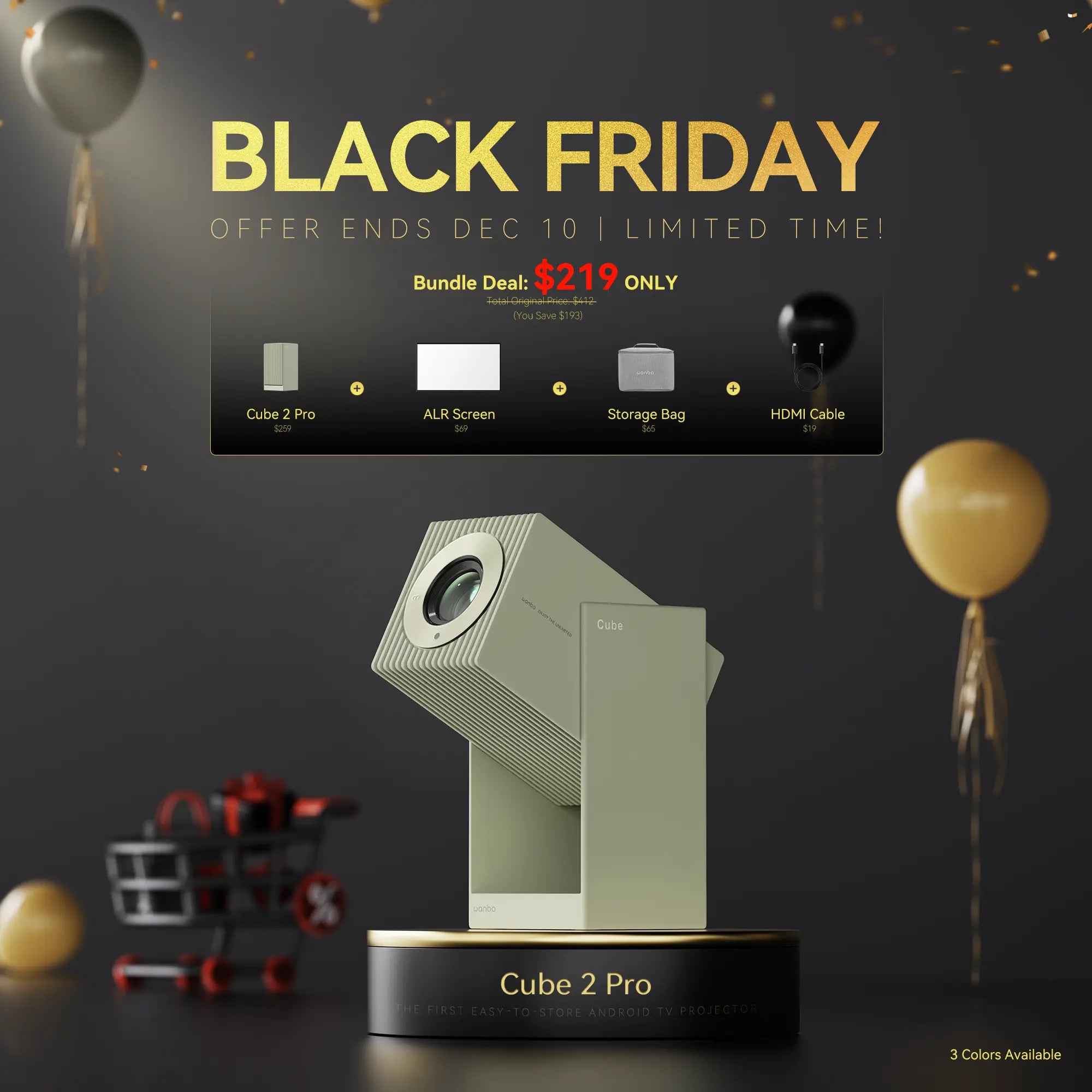 Wanbo Cube 2 Pro Projector | ToF Auto-Focus & All-in-One 1080P Smart Projector Product vendor