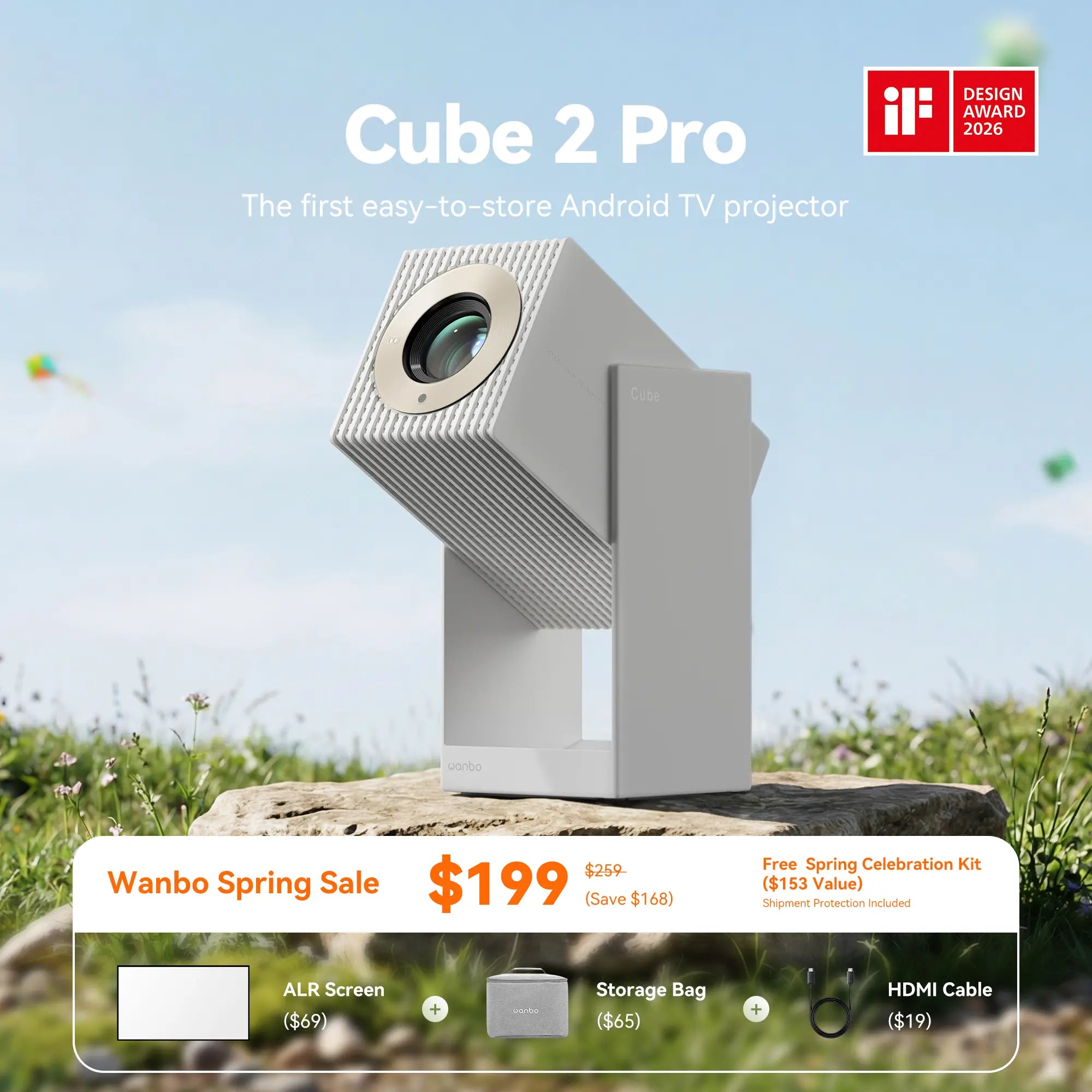 Wanbo Cube 2 Pro Projector | ToF Auto-Focus & All-in-One 1080P Smart Projector Product vendor