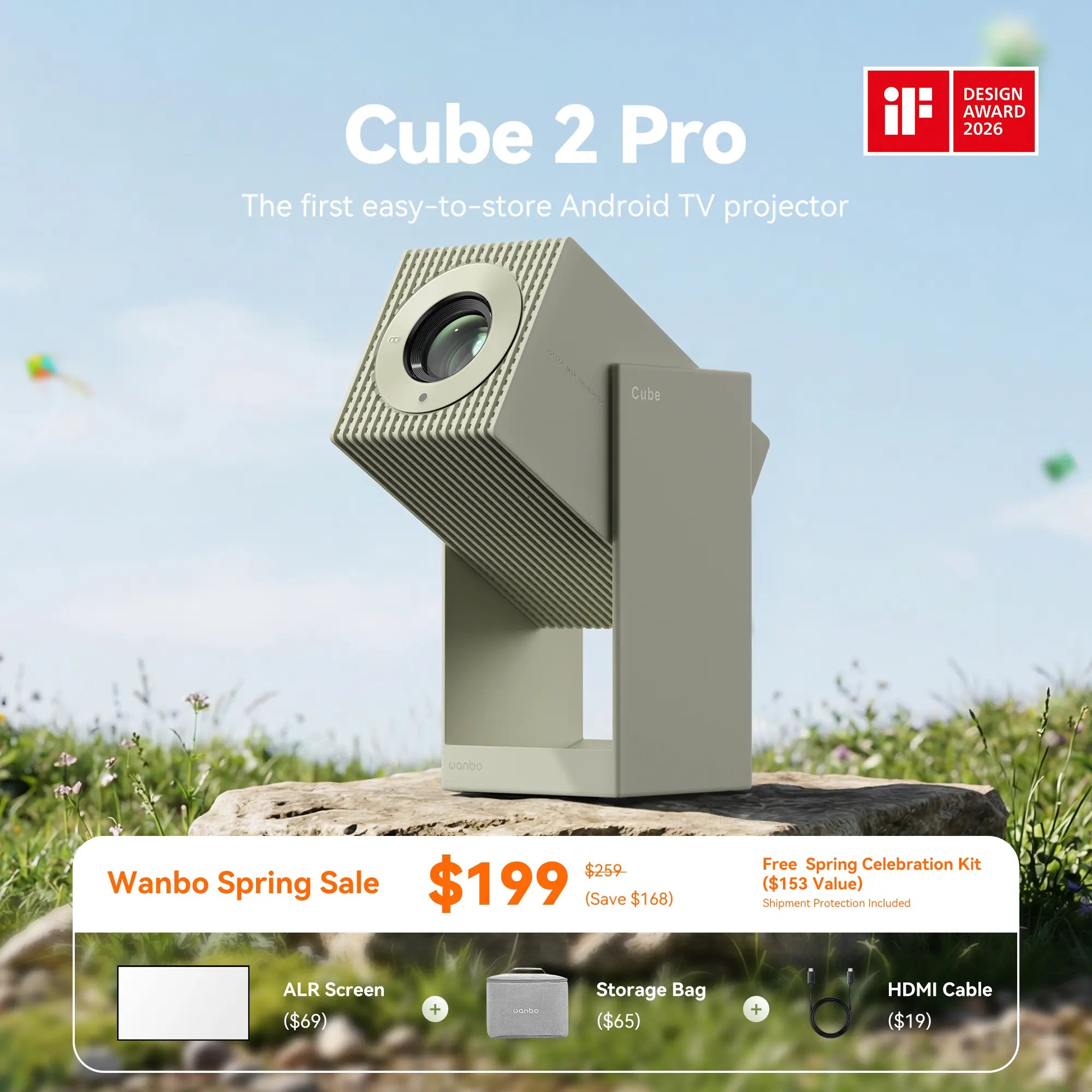 Wanbo Cube 2 Pro Projector | ToF Auto-Focus & All-in-One 1080P Smart Projector Product vendor