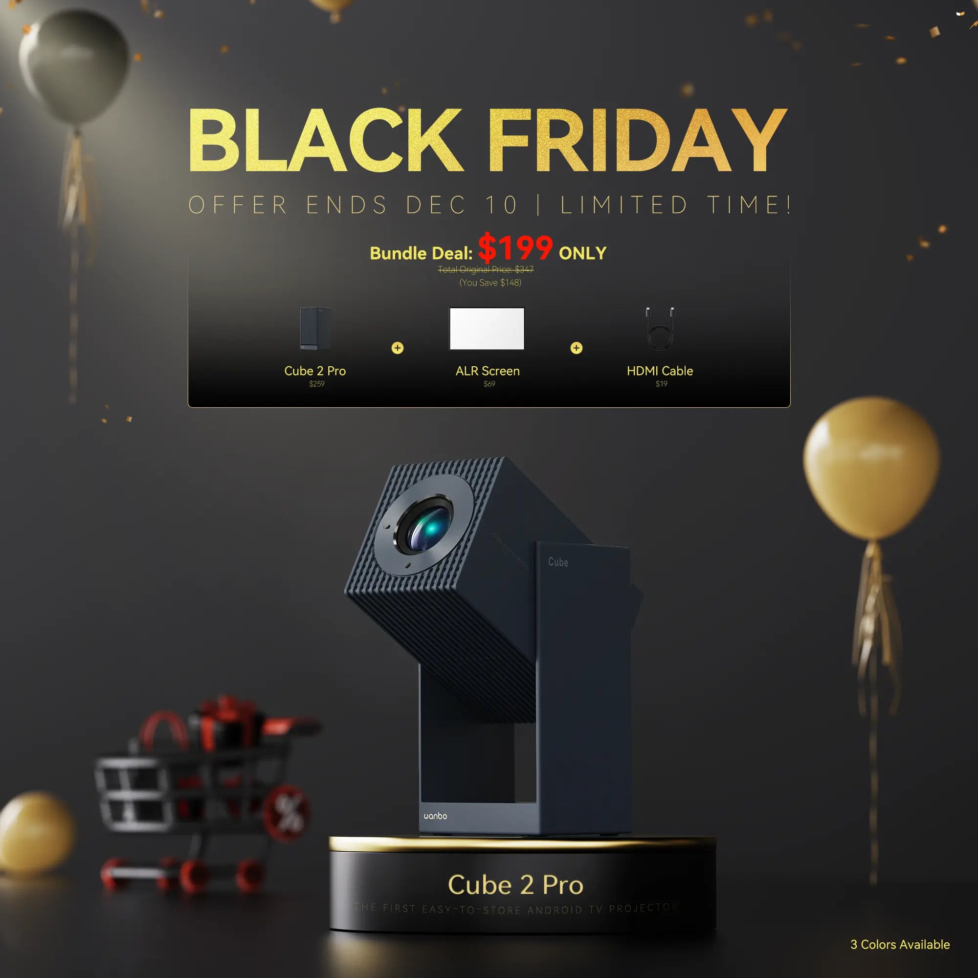 Wanbo Cube 2 Pro Projector | ToF Auto-Focus & All-in-One 1080P Smart Projector Product vendor