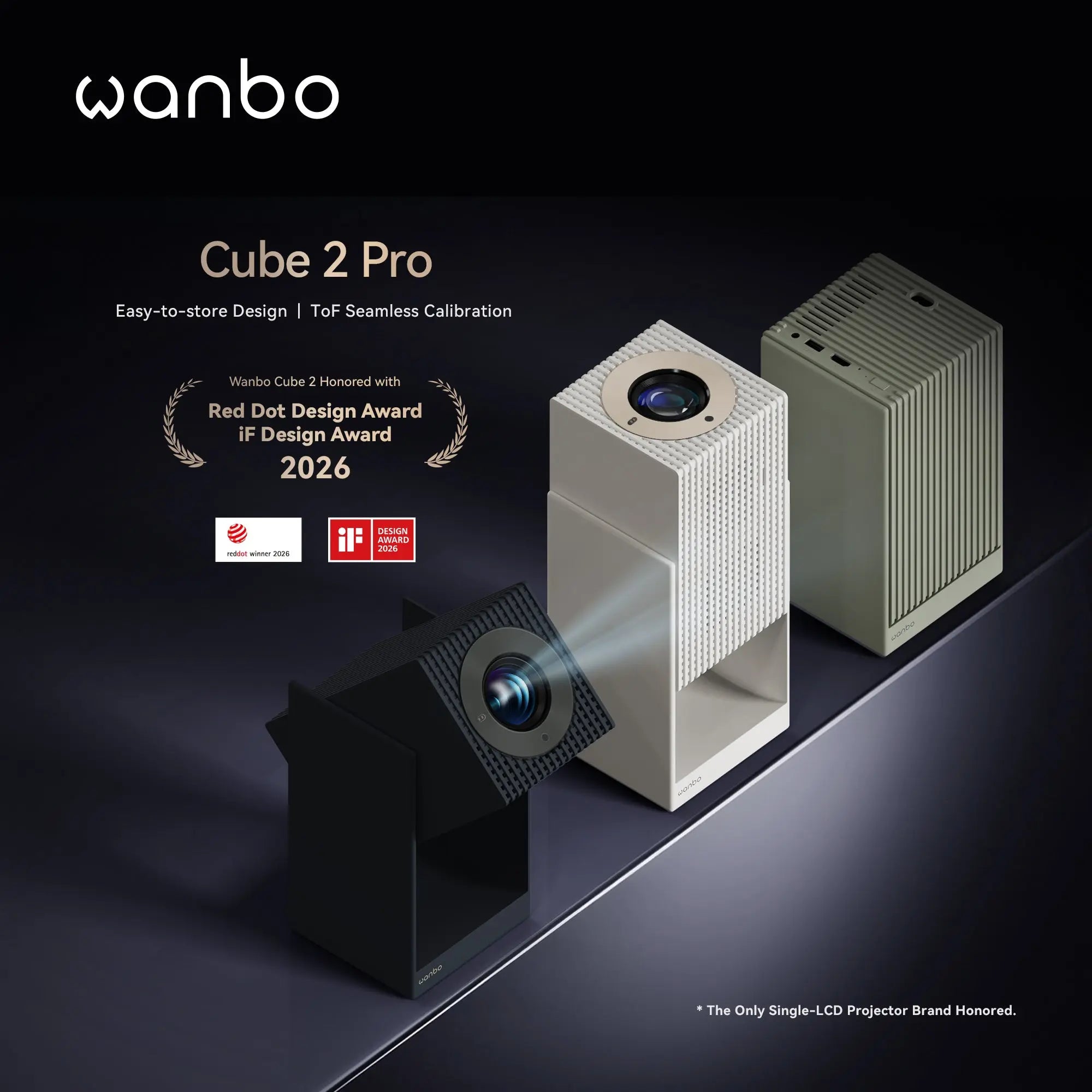 Wanbo Cube 2 Pro Projector | ToF Auto-Focus & All-in-One 1080P Smart P