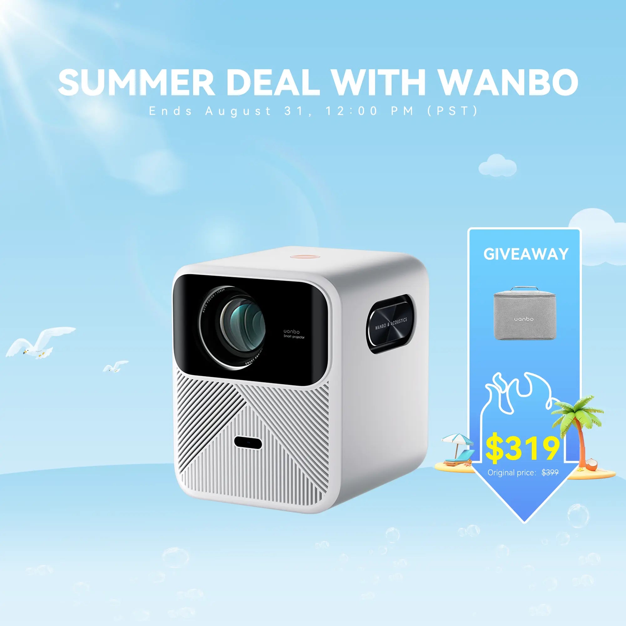 Wanbo Mozart 1 Projector PixelPro 5.0 full closed optical | 8W*2 Full-frequency speakers Product vendor