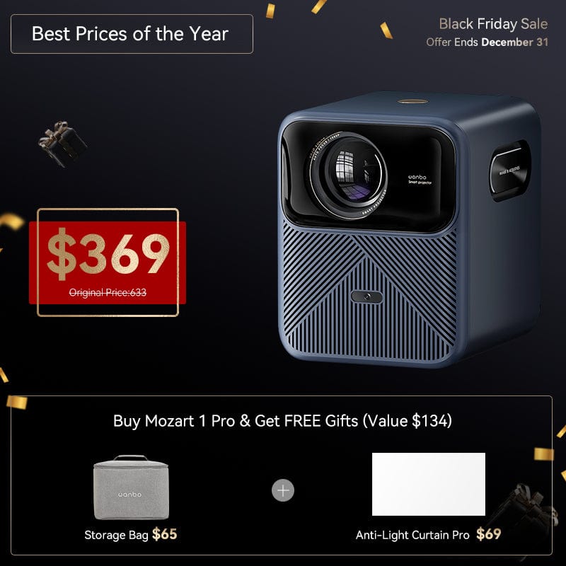 Wanbo Mozart 1 Pro Projector new upgrade | Android TV 11.0 Google Assistant Netflix 1080P Wanbo Mozart 1 Pro Projector new upgrade | Android TV 11.0 Google Assistant Netflix 1080P