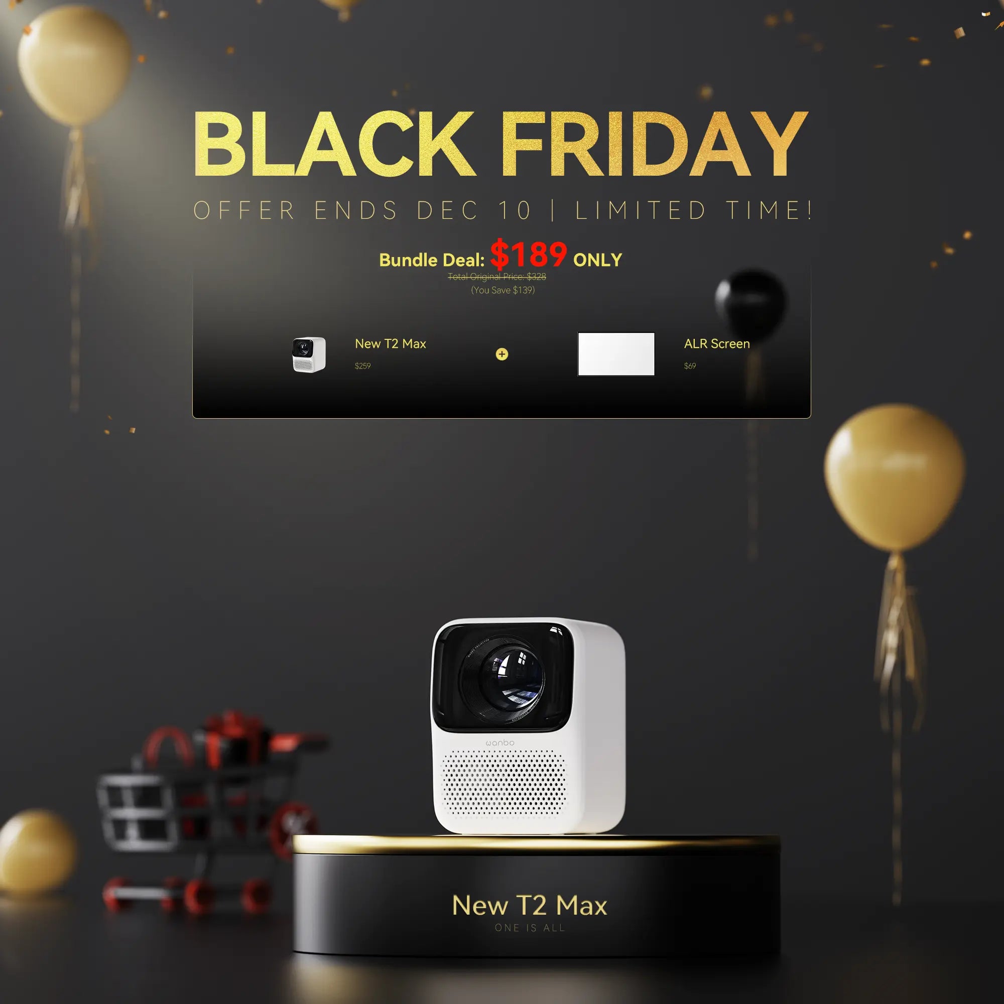 Wanbo New T2 Max Projector High Brightness 1080p Full HD Dual-Band Wifi 6 Product vendor