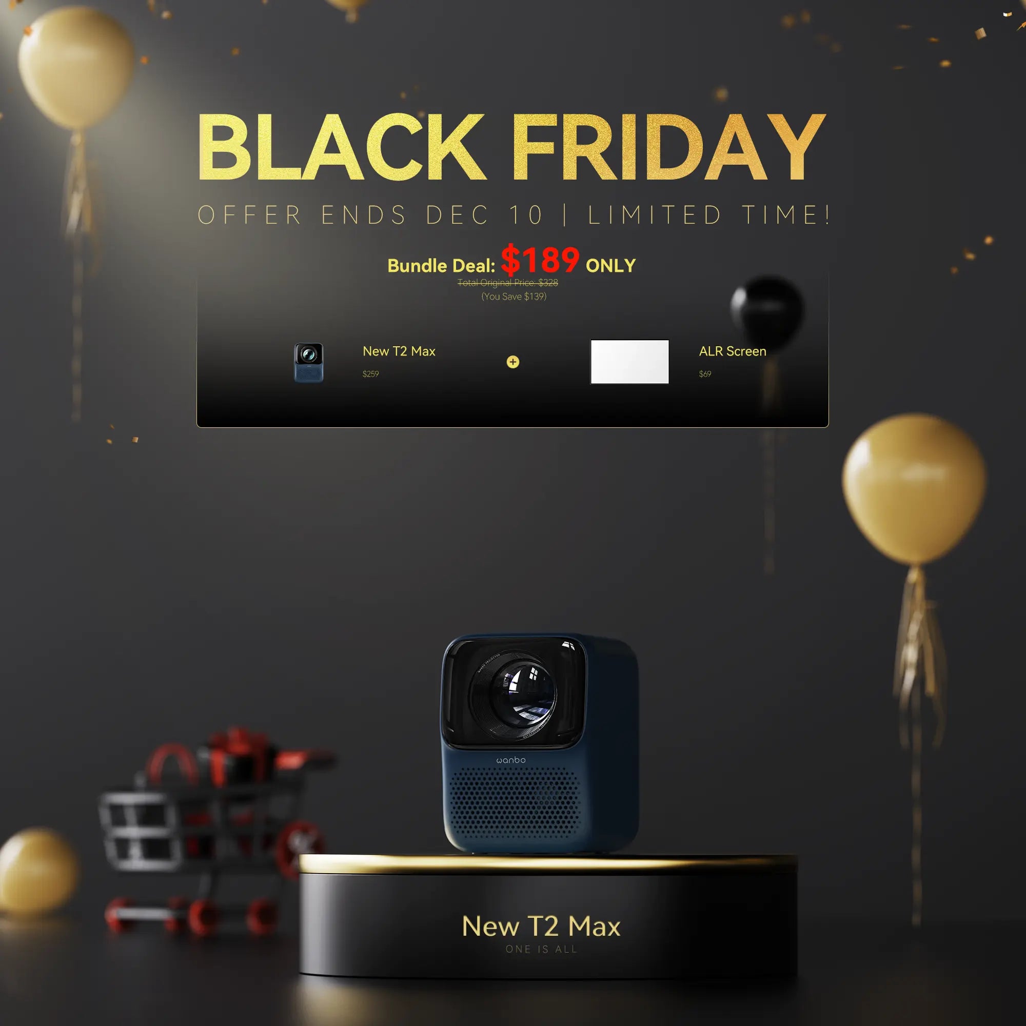 Wanbo New T2 Max Projector High Brightness 1080p Full HD Dual-Band Wifi 6 Product vendor