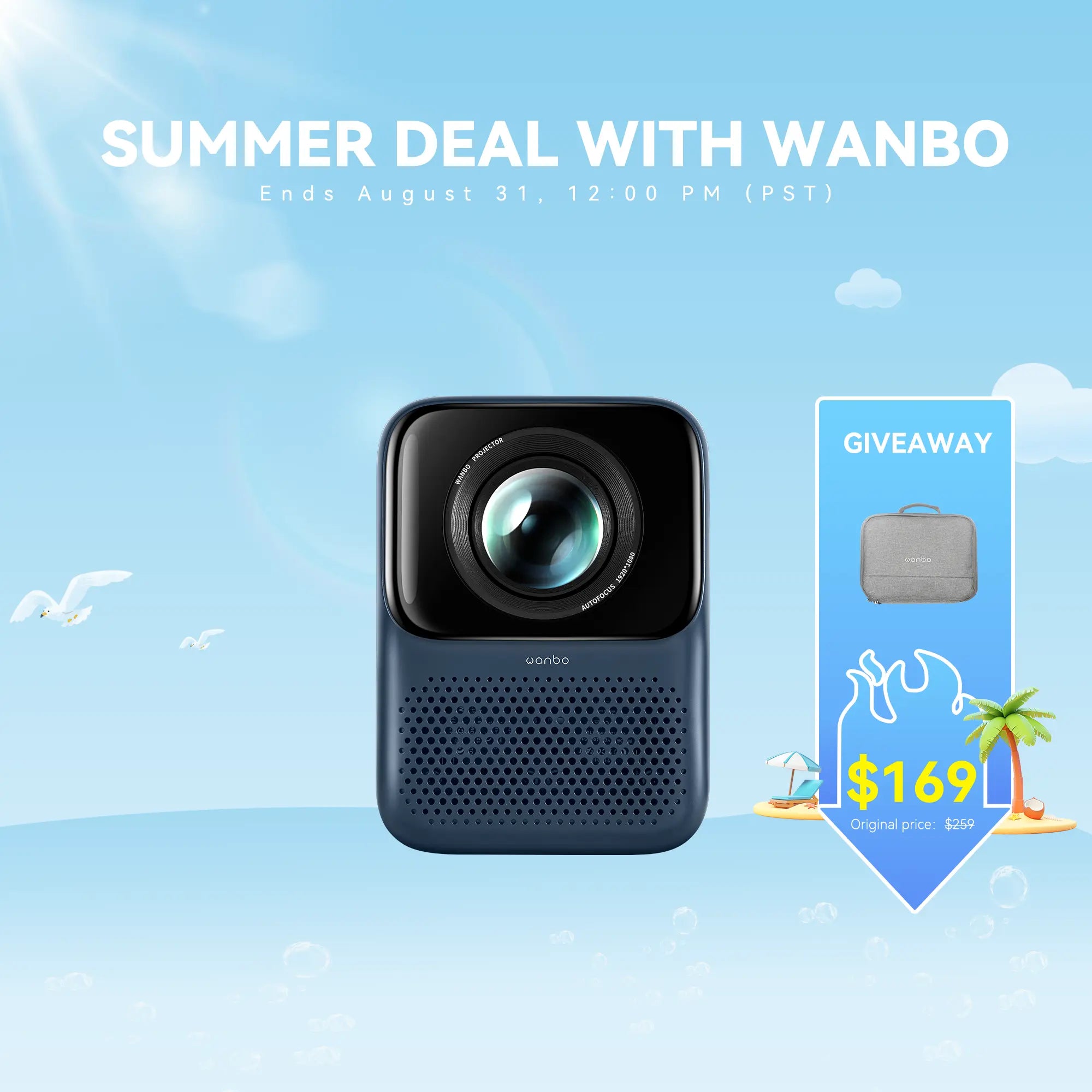 Wanbo New T2 Max Projector High Brightness 1080p Full HD Dual-Band Wifi 6 Product vendor
