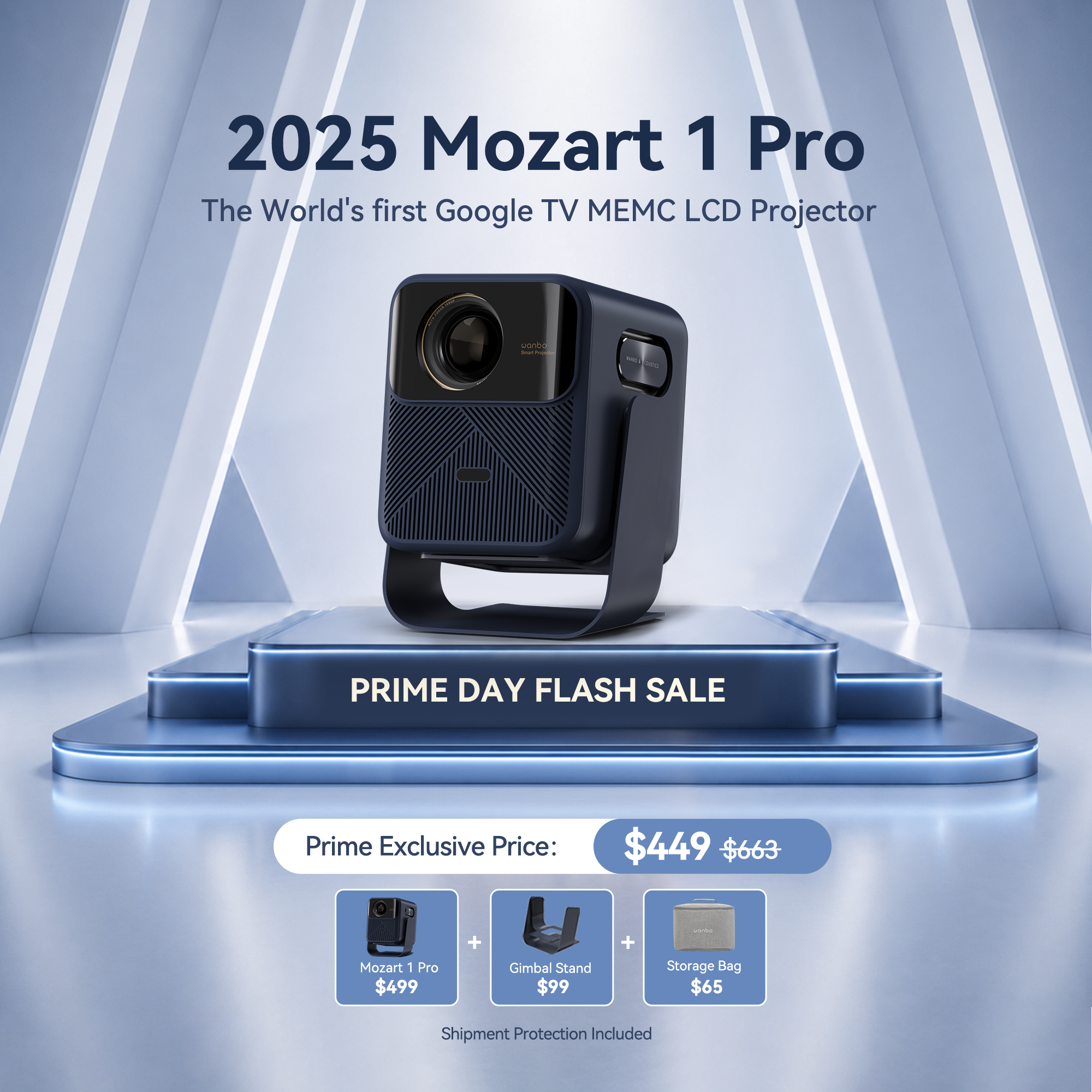 Wanbo Mozart 1 Pro Projektor neues Upgrade | Android TV 11.0 Google Assistant Netflix 1080P DRM L1