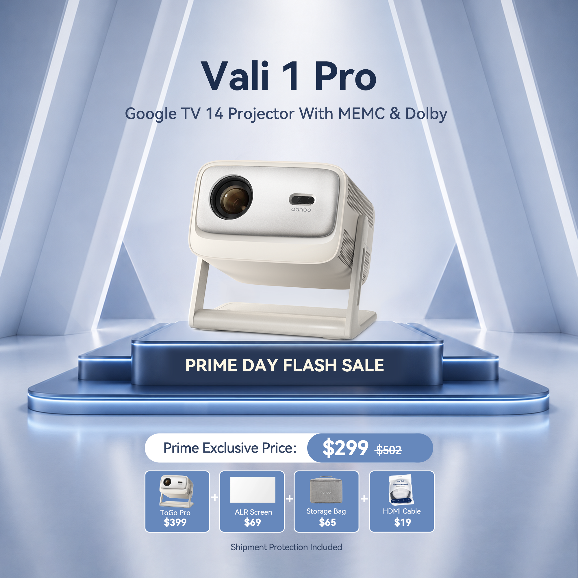 Wanbo Vali 1 Pro Prime Day Flash Sale | Google TV 14 Projector with MEMC & Dolby