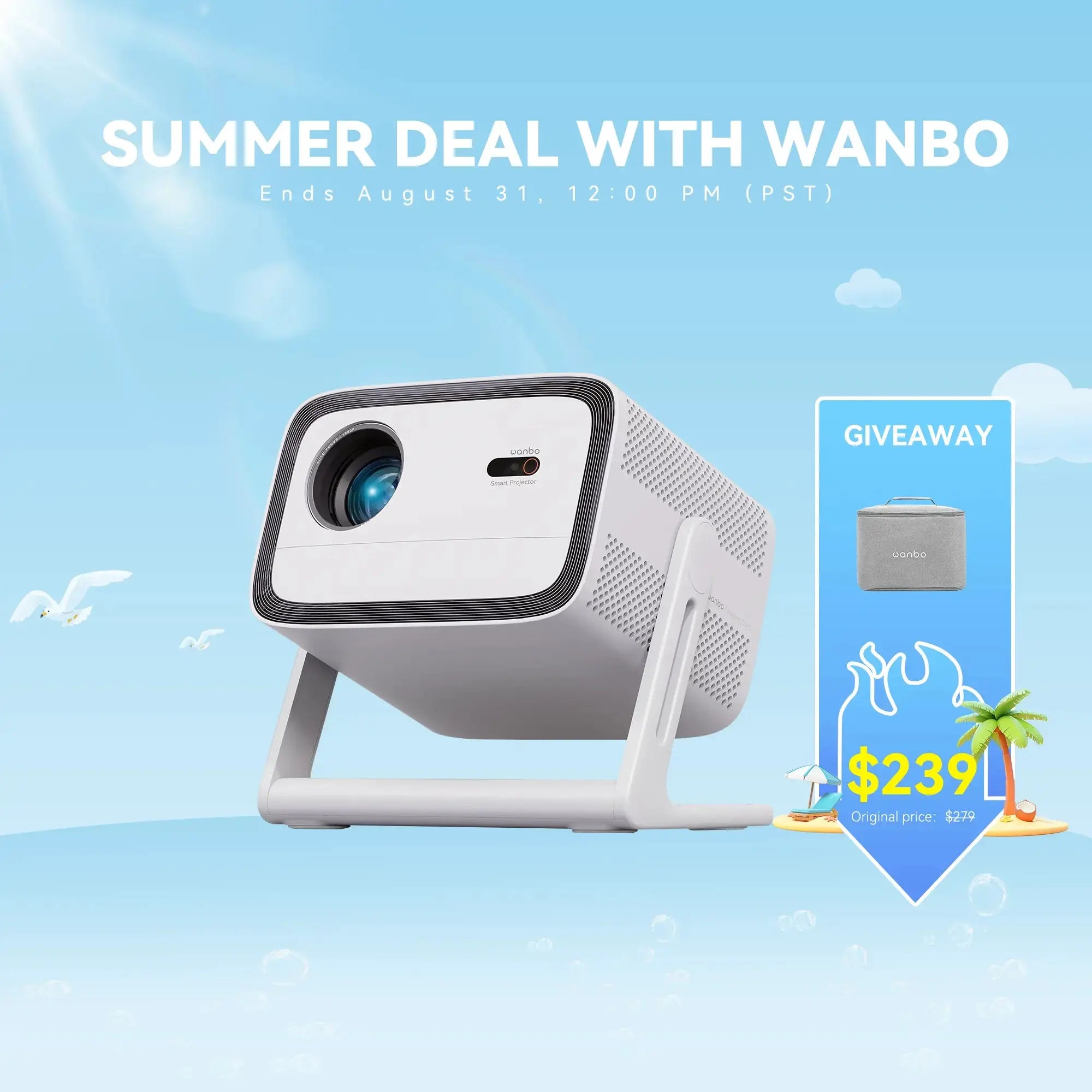 Wanbo Vali 1 200° Gimbal Projector | 900 ANSI Lumens Brightness | Android TV | 1080P Portable Smart Projector Product vendor
