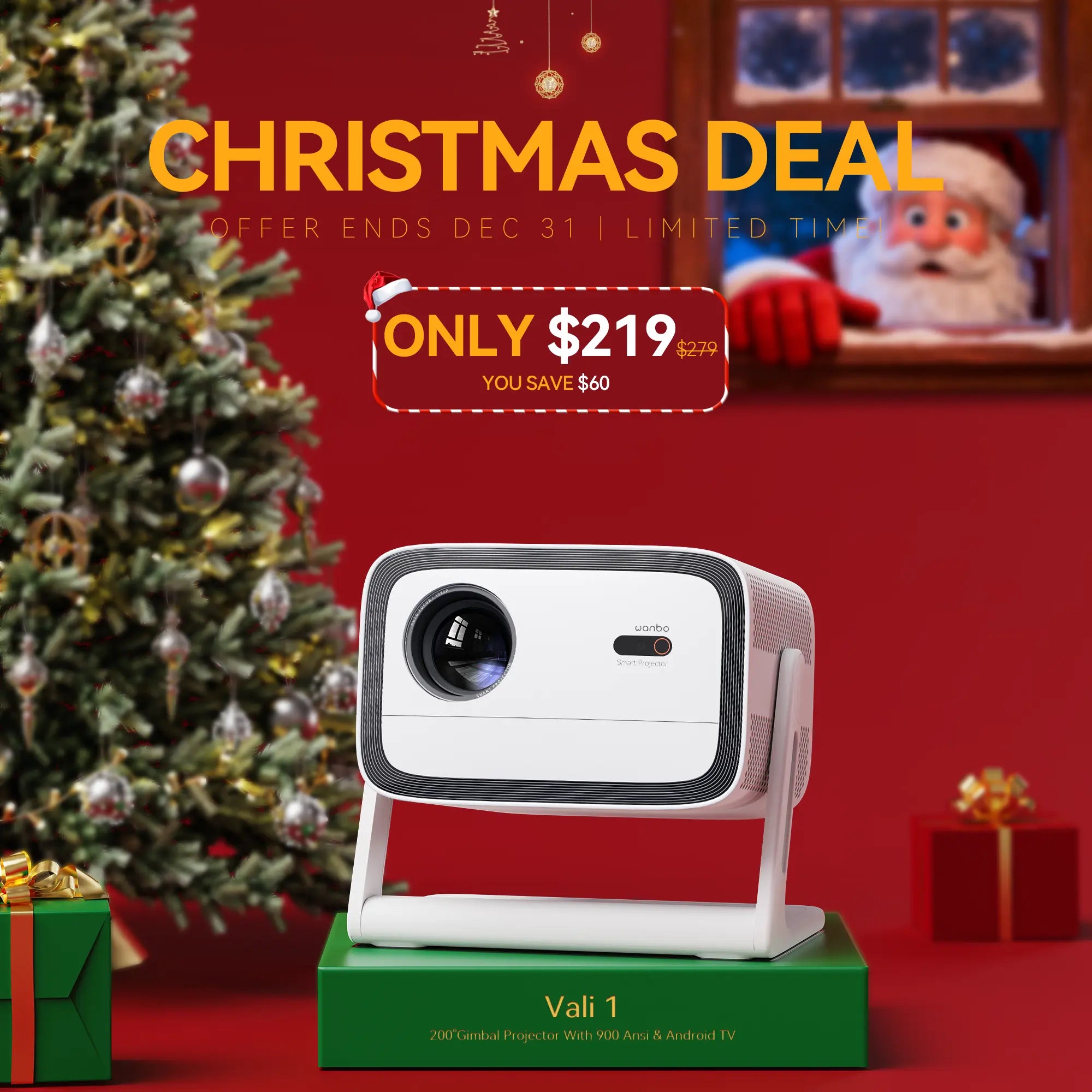 Wanbo Vali 1 200° Gimbal Portable Smart Projector | 900 ANSI | Android TV Product vendor