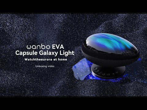 Wanbo EVA Cápsula Galaxy Luz | proyector de luz nocturna cielo estrellado | Meteoro dinámico | Bluetooth 5.0 | Soporte ajustable 