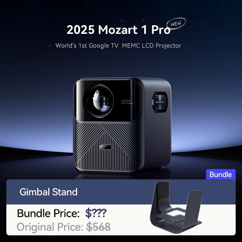 Wanbo Wanbo 2025 Mozart 1 Pro New | World's 1st Google TV MEMC Projector | 1200ANSI | 4K Support | HDR10