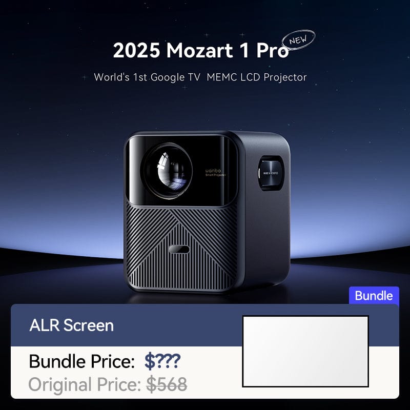 Wanbo Wanbo 2025 Mozart 1 Pro New | World's 1st Google TV MEMC Projector | 1200ANSI | 4K Support | HDR10