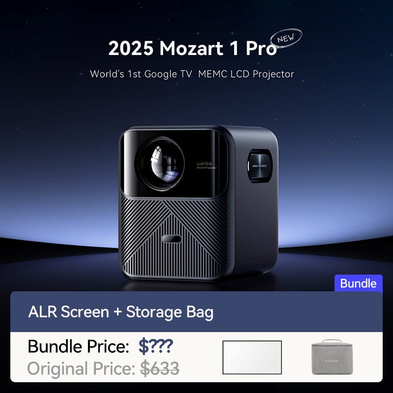 Wanbo Wanbo 2025 Mozart 1 Pro New | World's 1st Google TV MEMC Projector | 1200ANSI | 4K Support | HDR10
