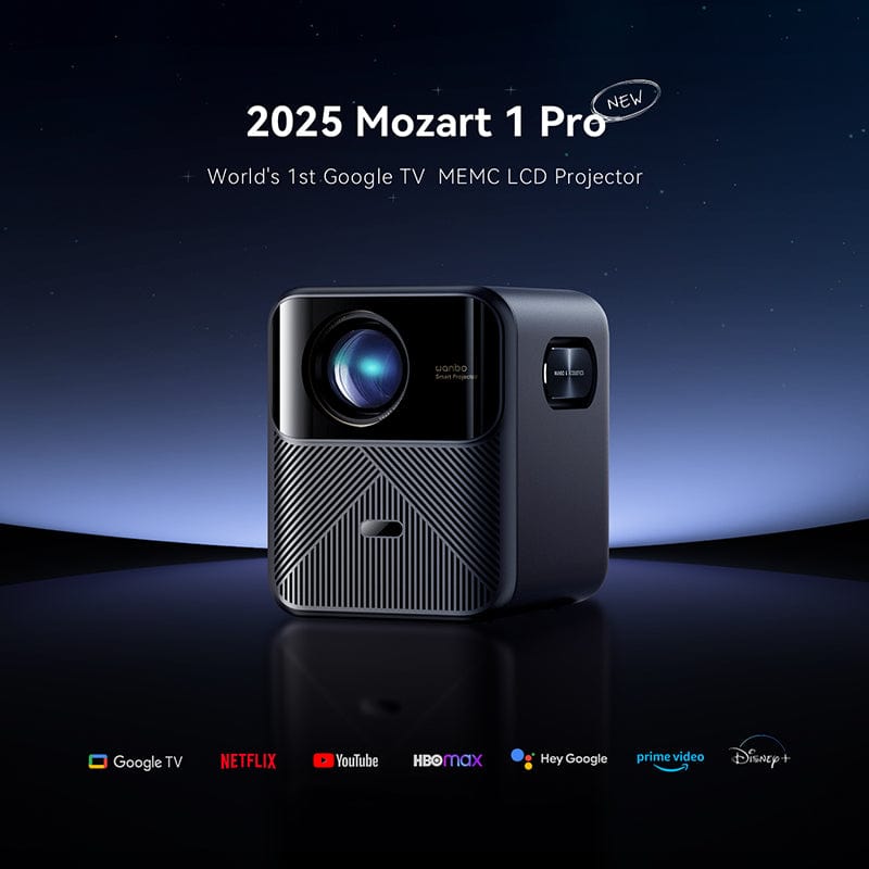 Wanbo Wanbo 2025 Mozart 1 Pro New | World's 1st Google TV MEMC Projector | 1200ANSI | 4K Support | HDR10