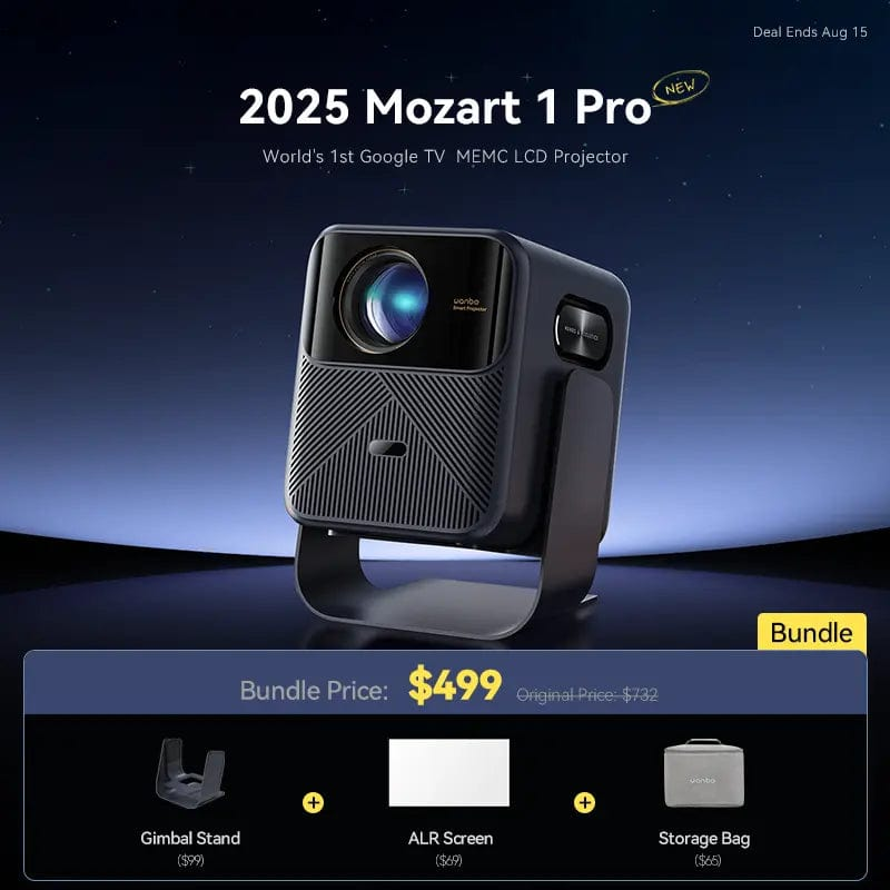 Wanbo Wanbo 2025 Mozart 1 Pro New | World's 1st Google TV MEMC Projector | 1200ANSI | 4K Support | HDR10