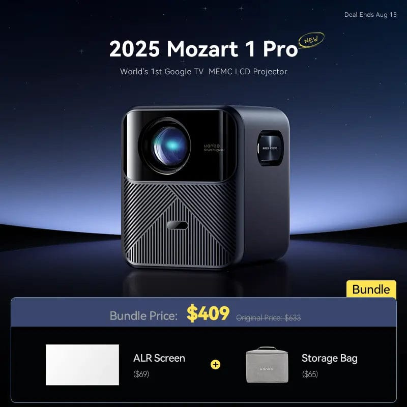 Wanbo Wanbo 2025 Mozart 1 Pro New | World's 1st Google TV MEMC Projector | 1200ANSI | 4K Support | HDR10
