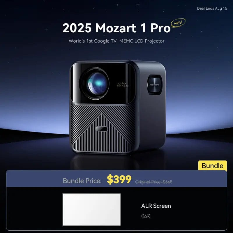 Wanbo Wanbo 2025 Mozart 1 Pro New | World's 1st Google TV MEMC Projector | 1200ANSI | 4K Support | HDR10