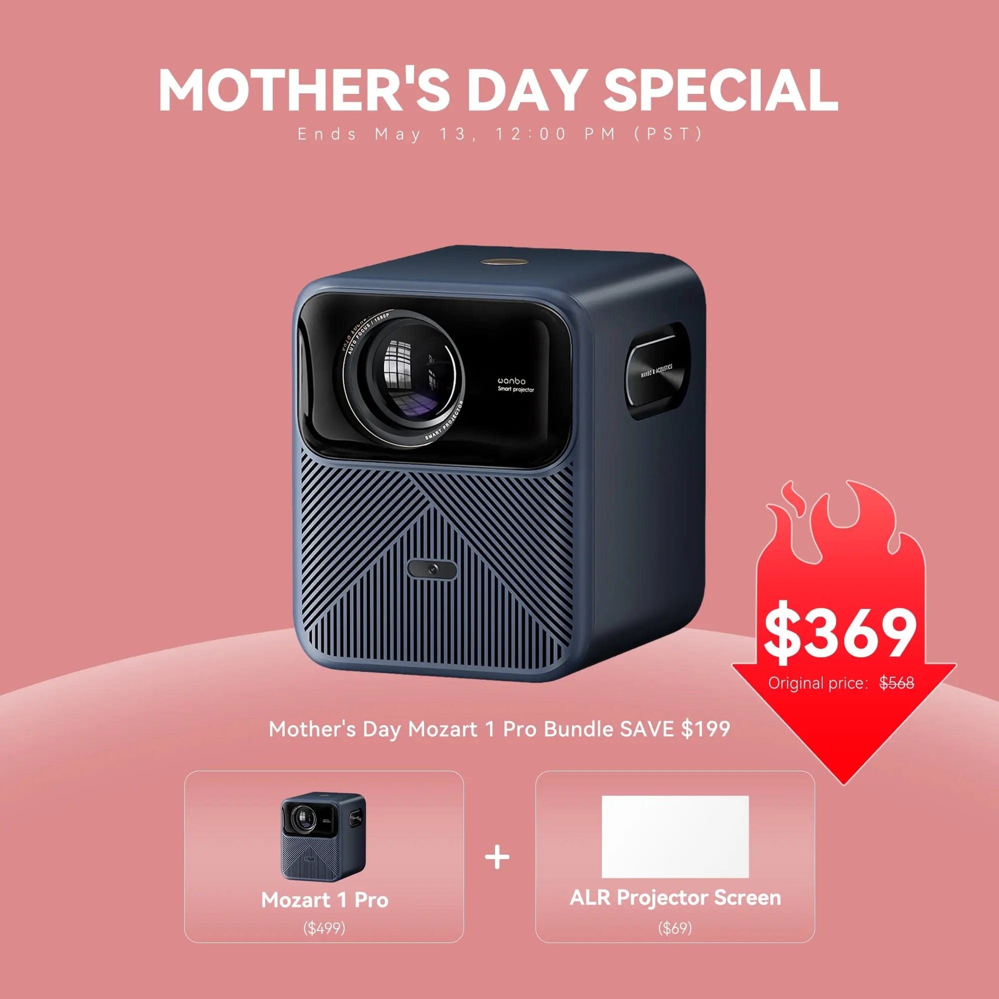 Wanbo Wanbo Mozart 1 Pro Projector new upgrade | Android TV 11.0 Google Assistant Netflix 1080 P