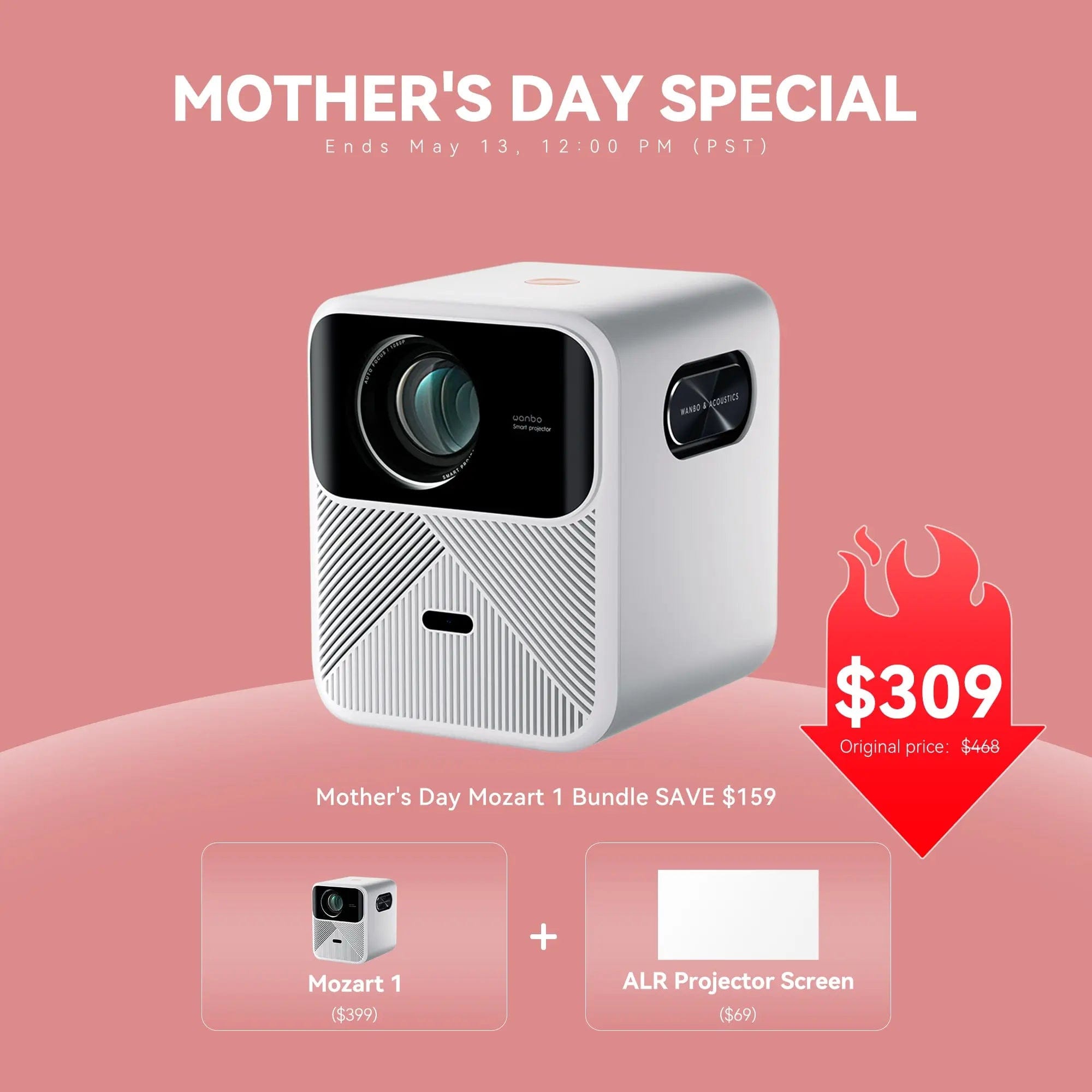 Wanbo Wanbo Mozart 1 Projector PixelPro 5.0 full closed optical | 8W*2 Full-frequency speakers