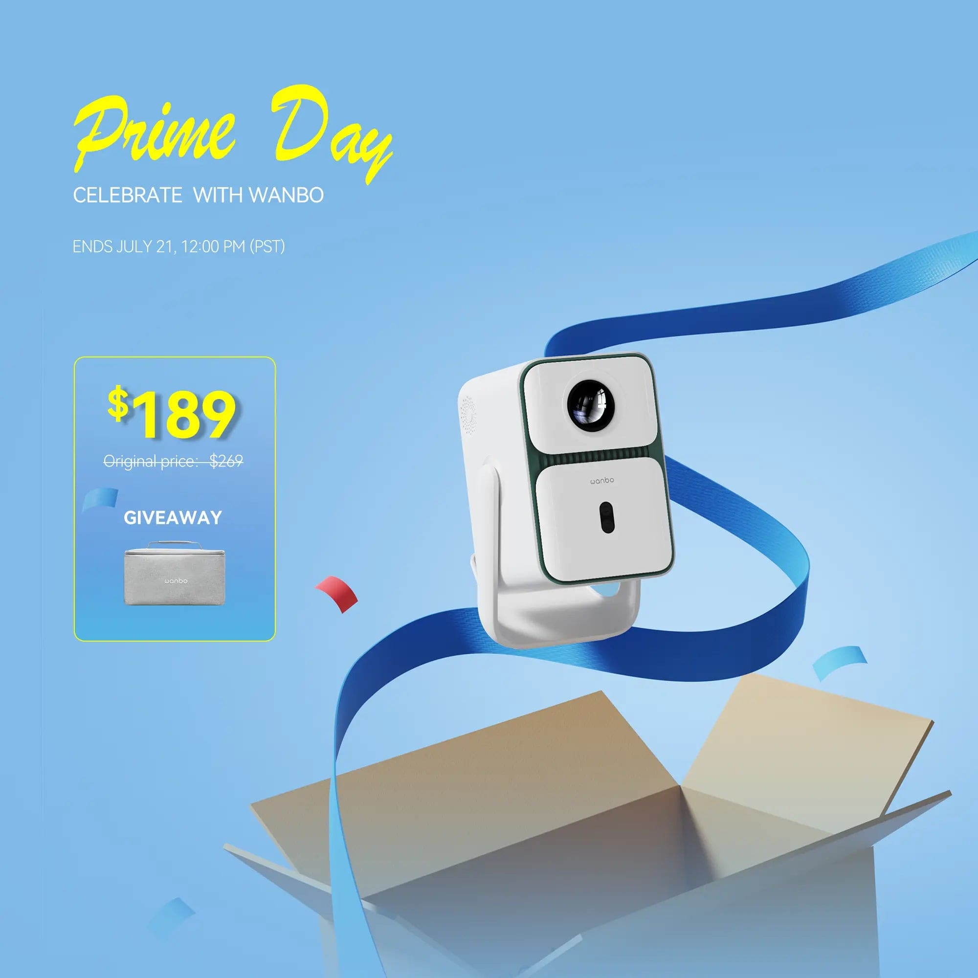 Wanbo Wanbo T2 Ultra Prime Day Deal $189 | 72H Countdown | Gimbal Projector | 1080P FHD
