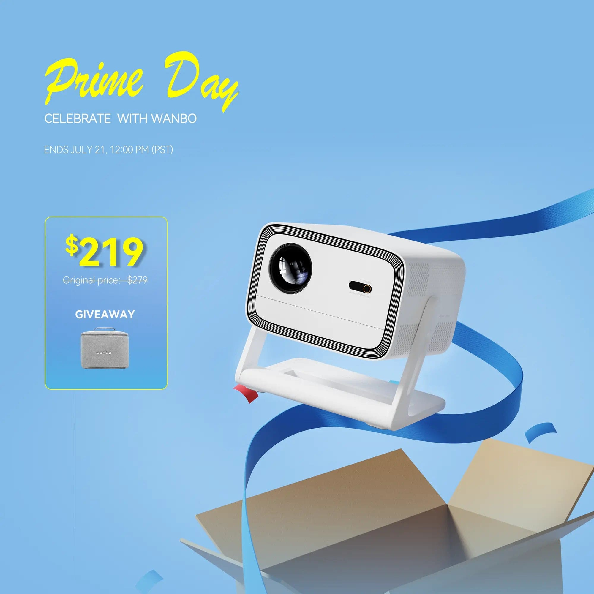 Wanbo Wanbo Vali 1 Prime Day Deal | $219 (72H Countdown) | 900 ANSI, 200° Gimbal, Android 11